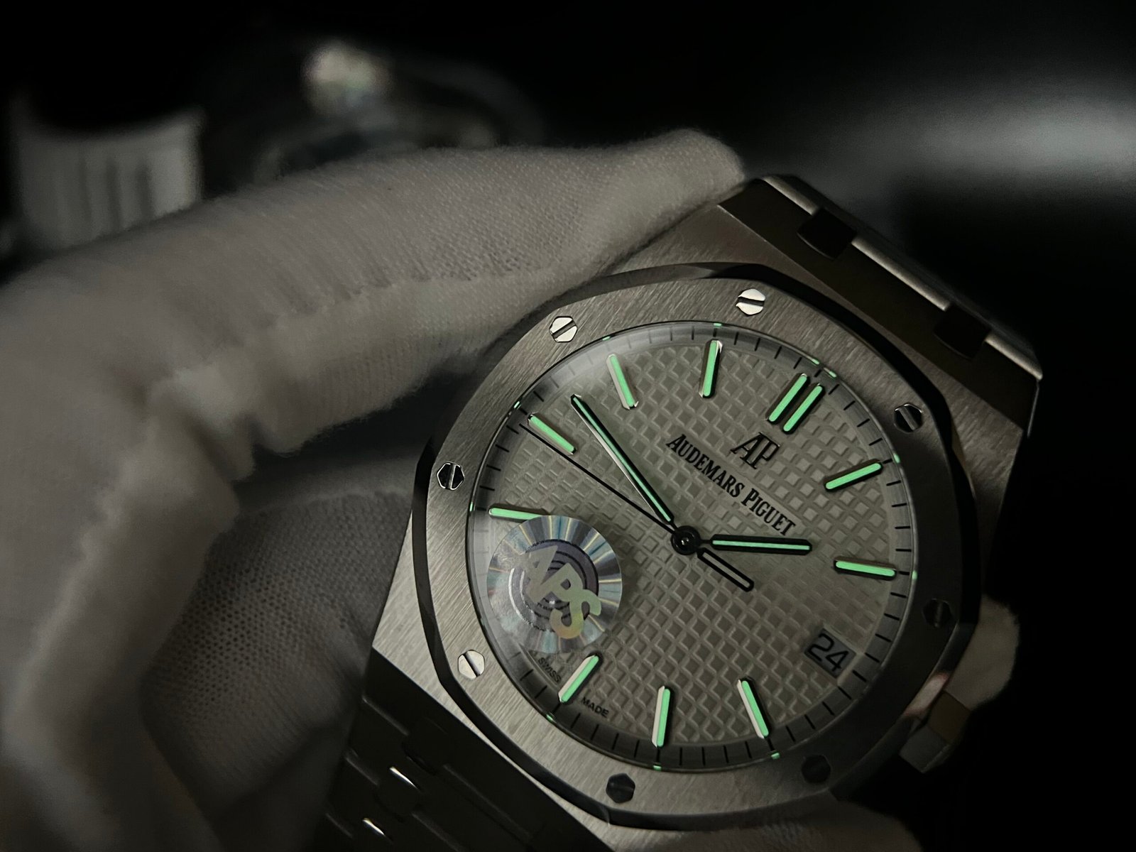 Royal Oak 41mm 15500 SS APSF 1:1 Best Edition White Textured Dial on SS Bracelet A4302 Super Clone