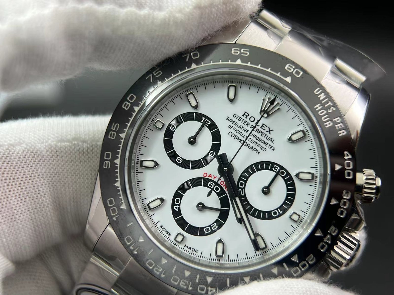 Daytona 116500 Clean Factory 1:1 Best Edition 904L SS Case and Bracelet White Dial SA4130 V3 version - Image 3