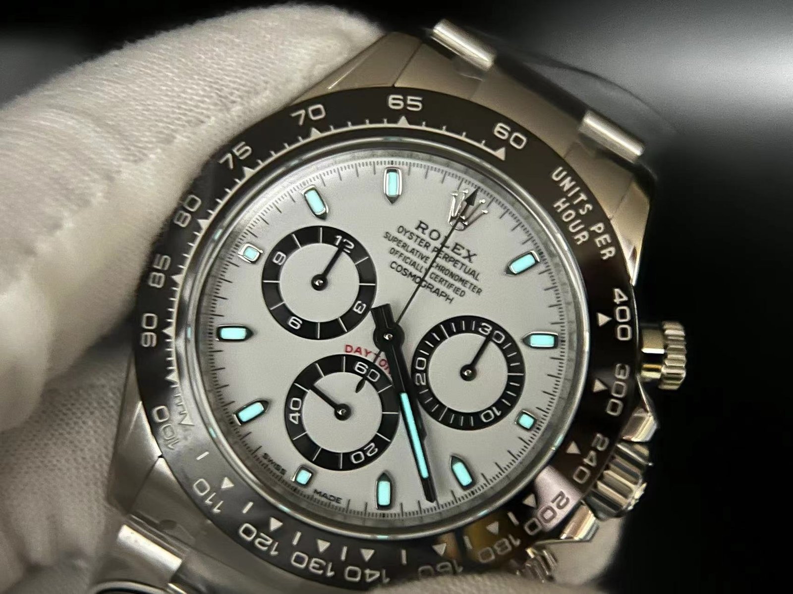 Daytona 116500 Clean Factory 1:1 Best Edition 904L SS Case and Bracelet White Dial SA4130 V3 version - Image 5