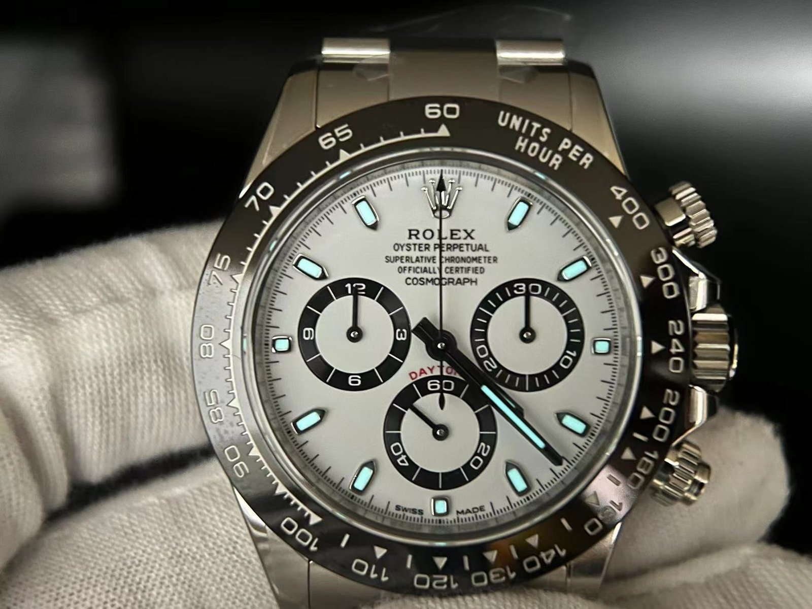 Daytona 116500 Clean Factory 1:1 Best Edition 904L SS Case and Bracelet White Dial SA4130 V3 version - Image 6