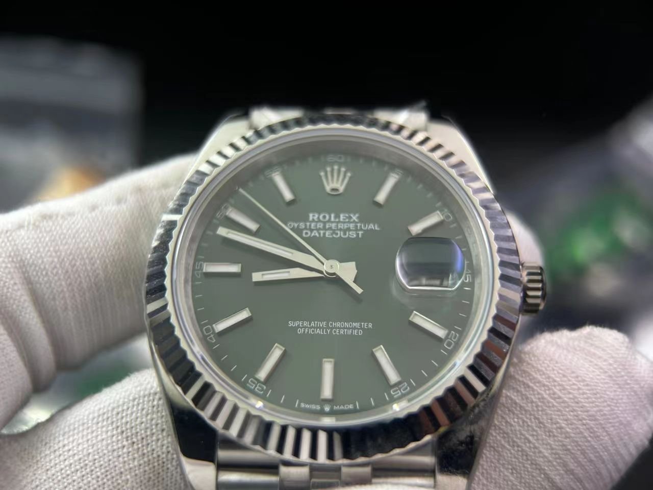 DateJust 41 126334 Clean 1:1 Best Edition 904L Steel Mint Green Dial on Jubilee Bracelet VR3235 - Image 3