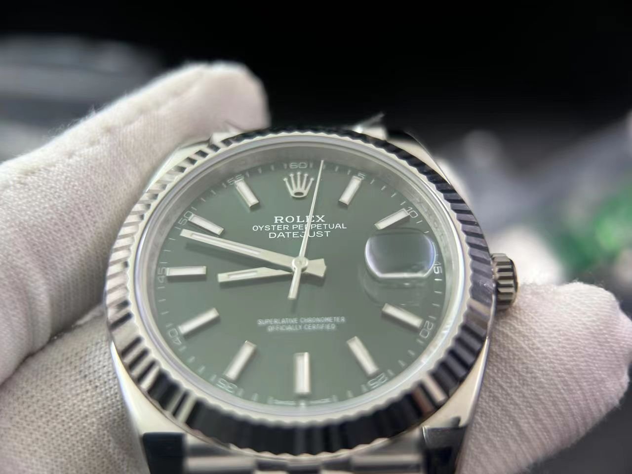 DateJust 41 126334 Clean 1:1 Best Edition 904L Steel Mint Green Dial on Jubilee Bracelet VR3235 - Image 5