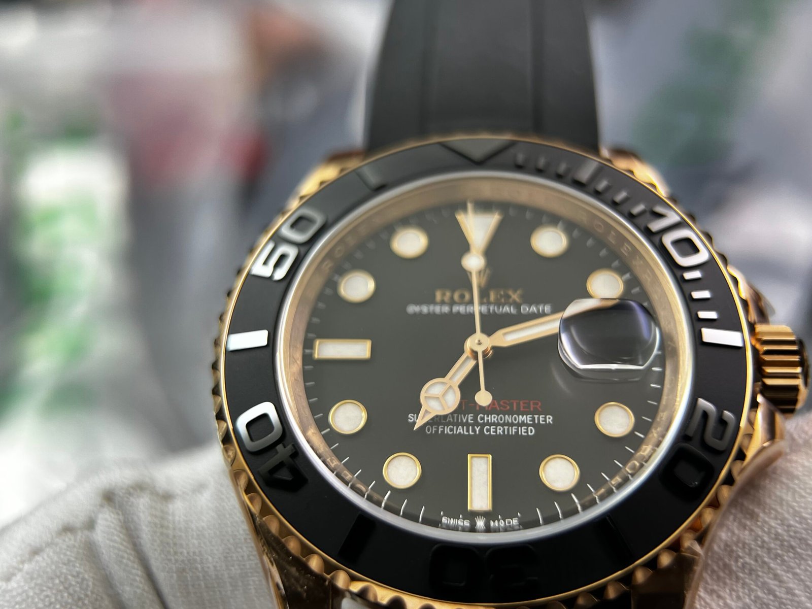 Yacht-Master 126655 Clean factory 1:1 Best Edition Black Ceramic Bezel 904L Steel on Oysterflex Rubber Strap VR3235 - Image 4