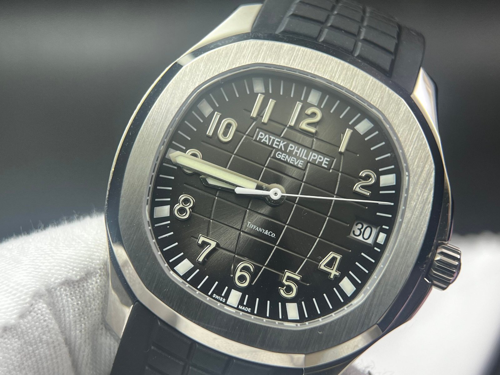 Aquanaut 5167 SS Tiffany Gray Dial on Black Rubber Strap Based on 3KF Super Clone V2