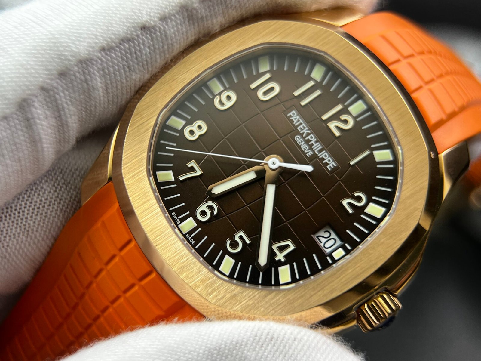 Aquanaut 5167R SS 3KF Best Edition Gray Dial on Orange Rubber Strap A324 Super Clone V2 - Image 3