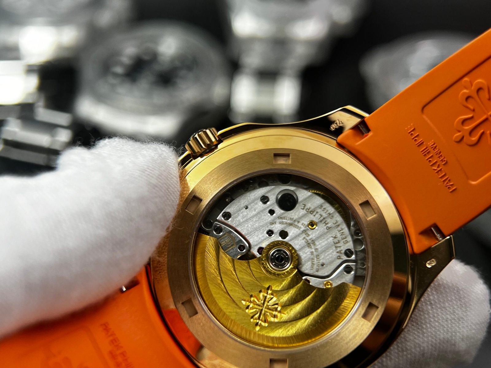 Aquanaut 5167R SS 3KF Best Edition Gray Dial on Orange Rubber Strap A324 Super Clone V2 - Image 8