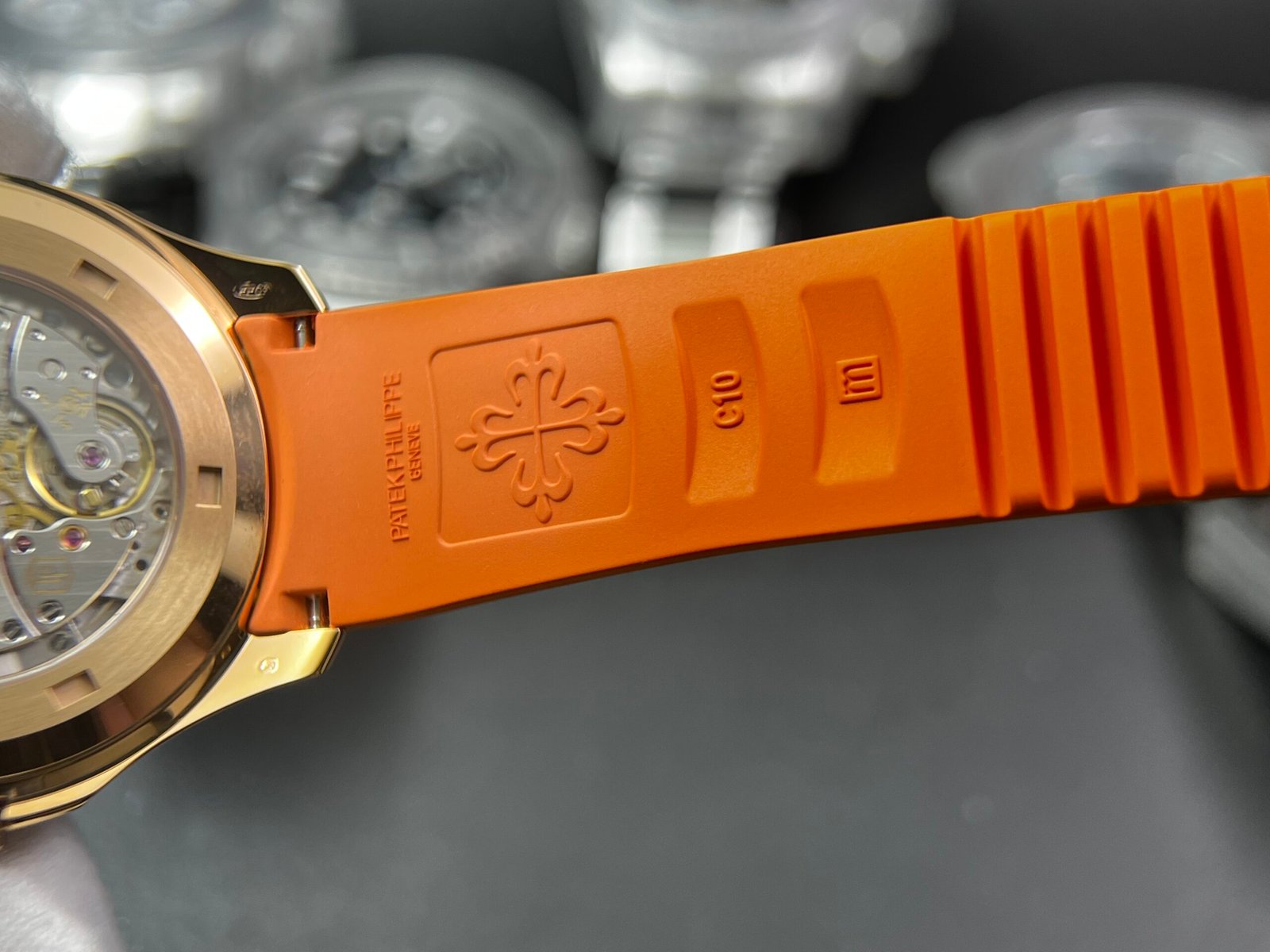Aquanaut 5167R SS 3KF Best Edition Gray Dial on Orange Rubber Strap A324 Super Clone V2 - Image 10