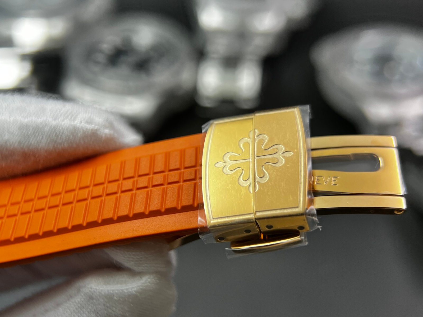 Aquanaut 5167R SS 3KF Best Edition Gray Dial on Orange Rubber Strap A324 Super Clone V2 - Image 12