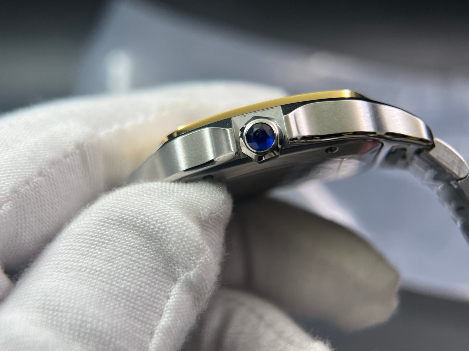 Santos de Cartier XL 40mm SS/YG BVF 1:1 Best Edition White Dial on SS/YG Bracelet MIYOTA 9015 - Image 9