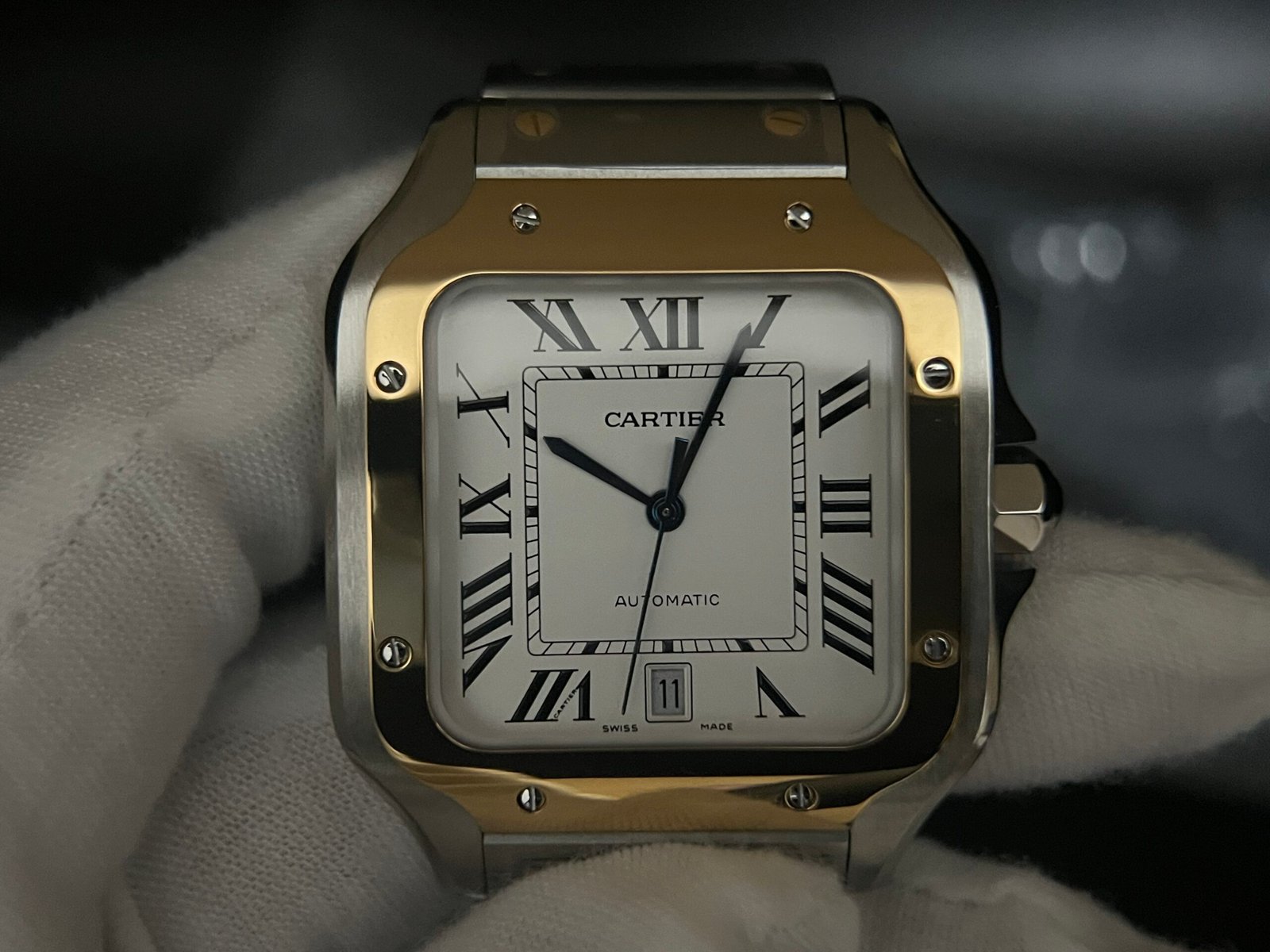 Santos de Cartier XL 40mm SS/YG BVF 1:1 Best Edition White Dial on SS/YG Bracelet MIYOTA 9015 - Image 6