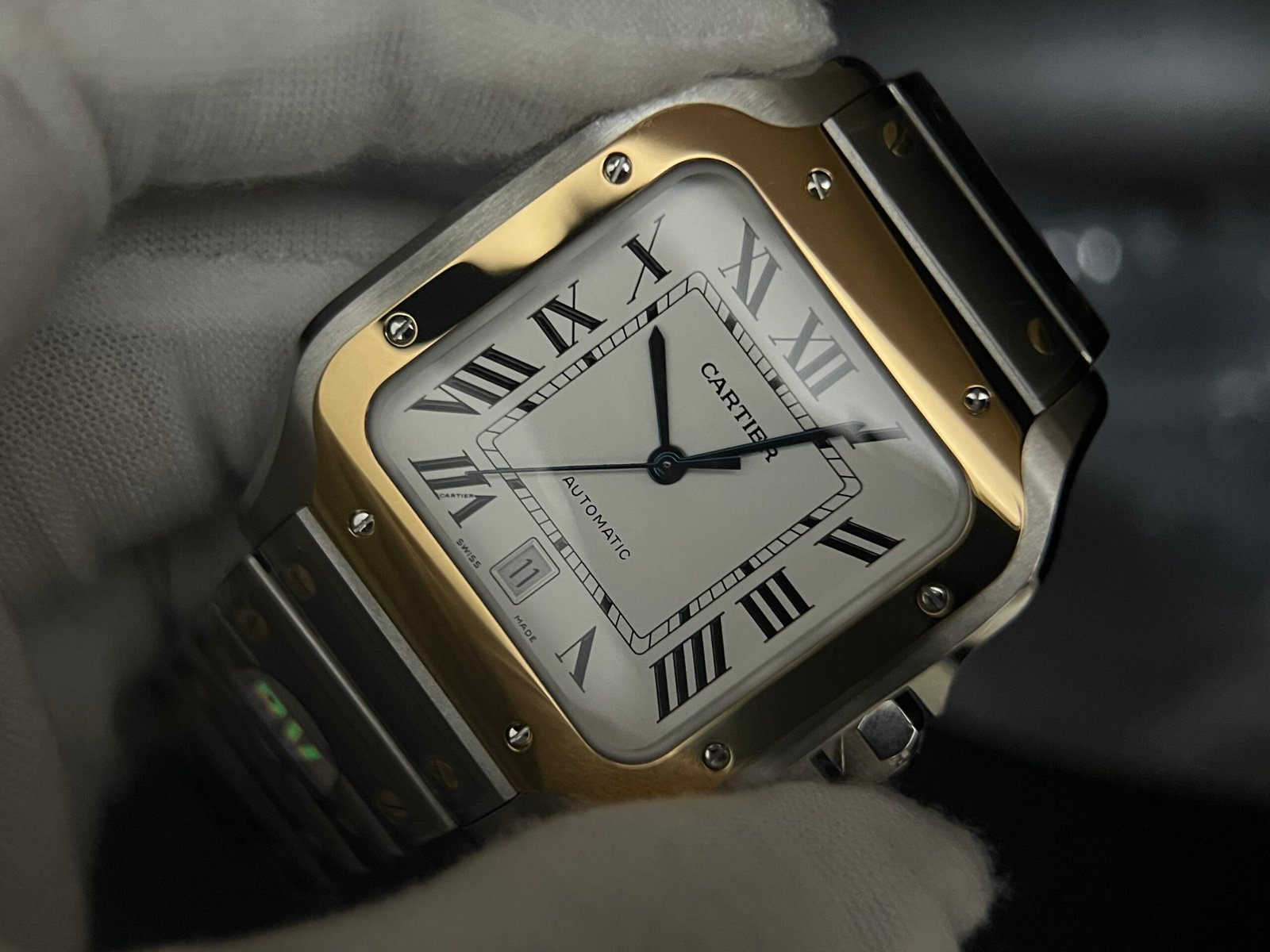 Santos de Cartier XL 40mm SS/YG BVF 1:1 Best Edition White Dial on SS/YG Bracelet MIYOTA 9015 - Image 7