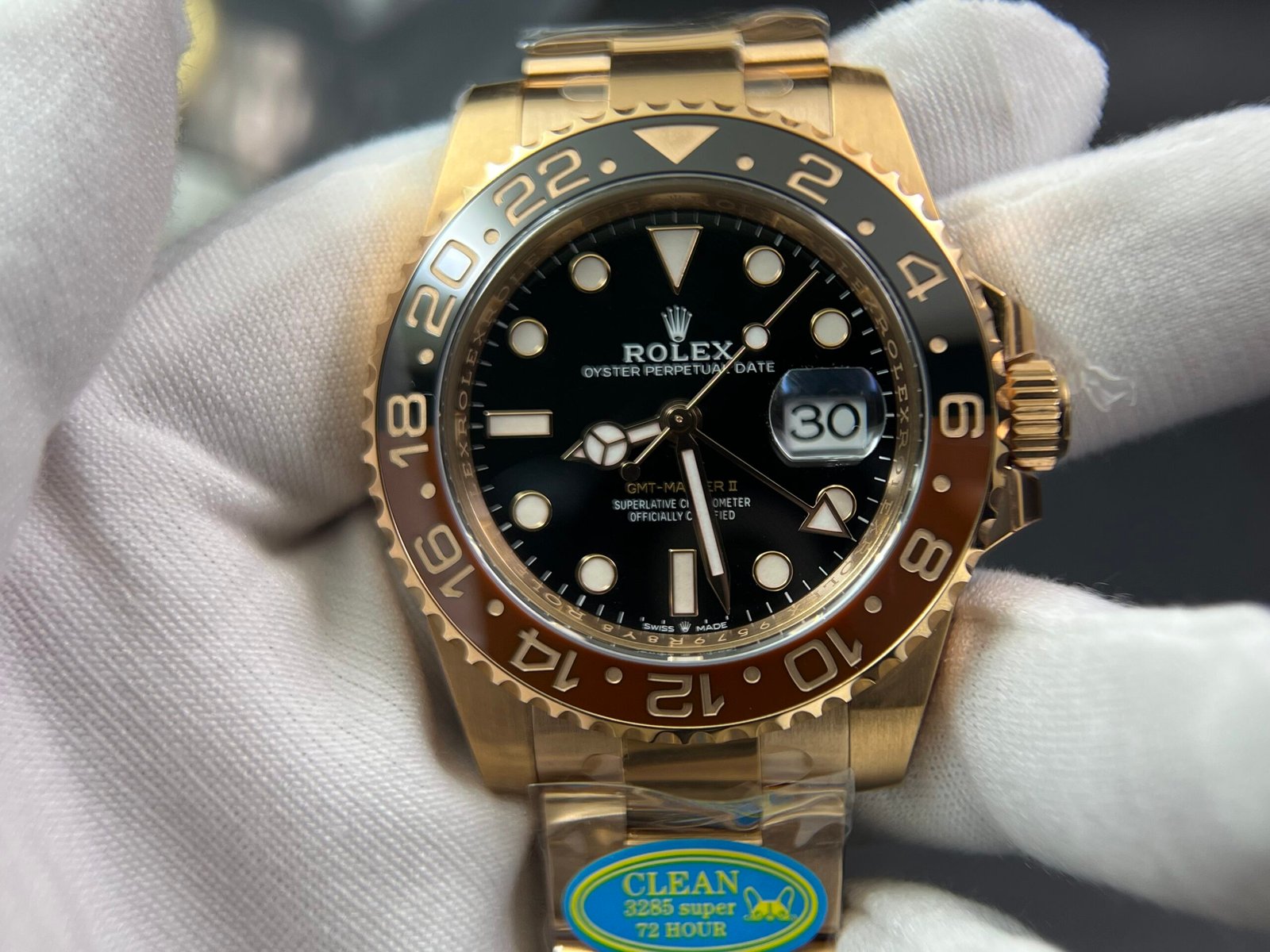 GMT-Master II 126715 CHNR Black/Brown Ceramic Clean Factory 1:1 Best Edition on RG Bracelet DD3285 - Image 2