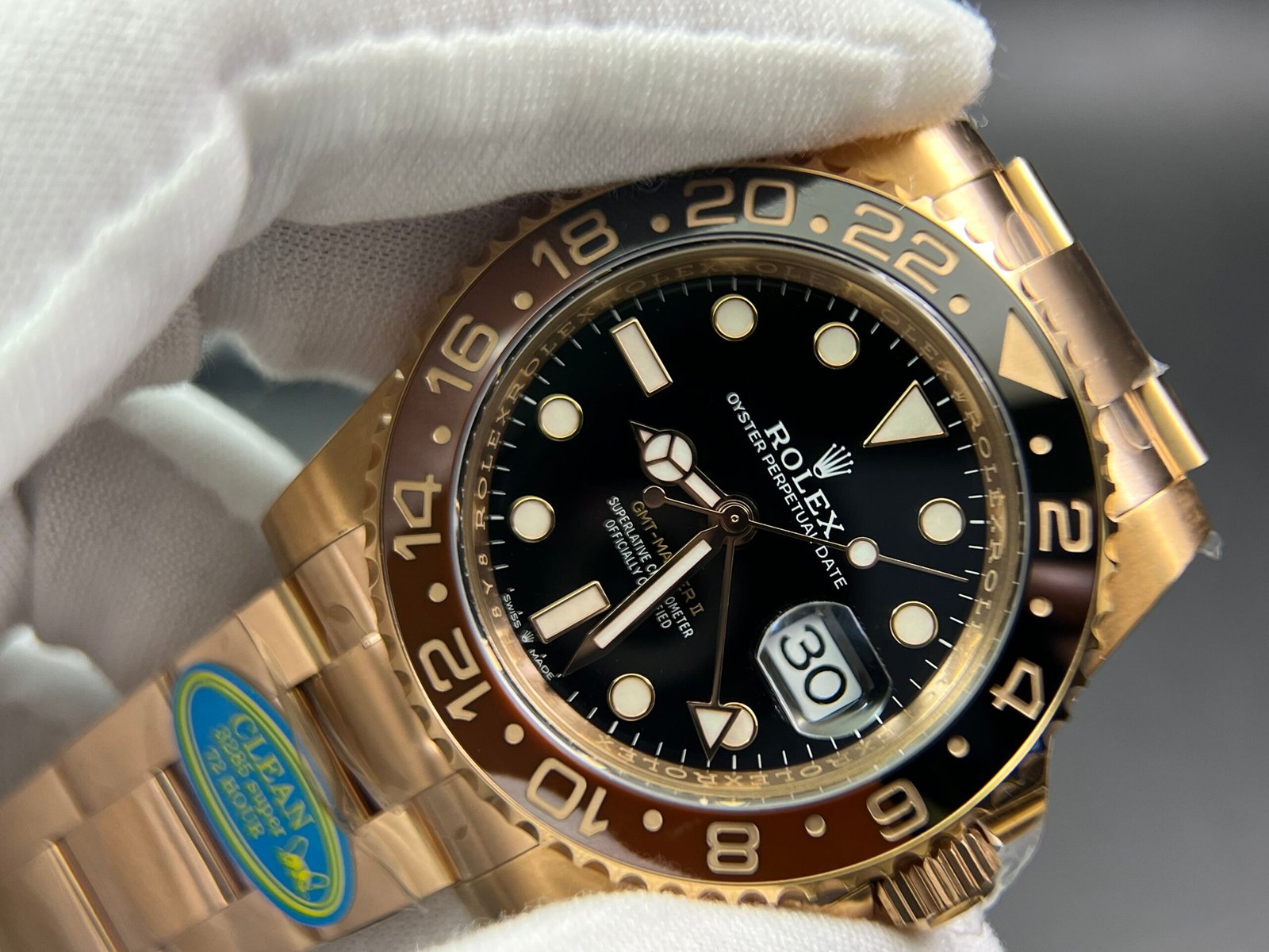 GMT-Master II 126715 CHNR Black/Brown Ceramic Clean Factory 1:1 Best Edition on RG Bracelet DD3285 - Image 3