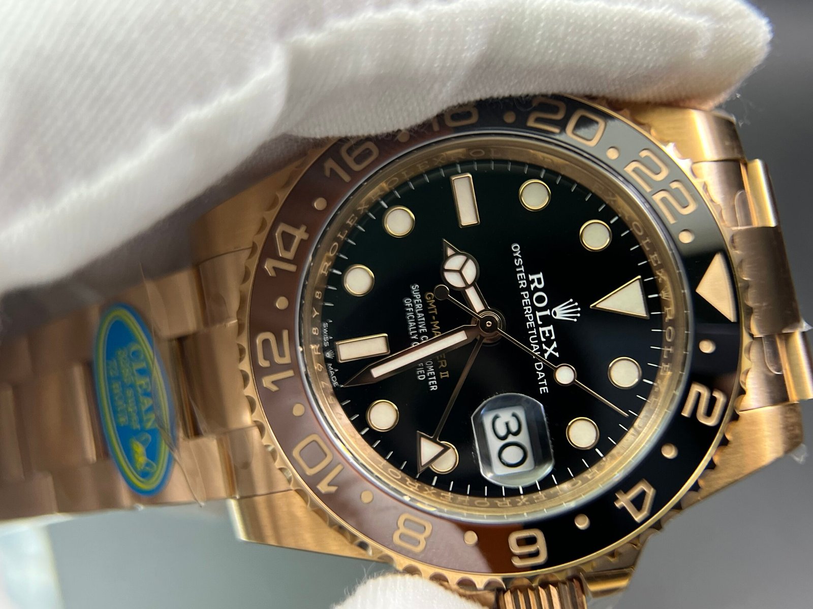 GMT-Master II 126715 CHNR Black/Brown Ceramic Clean Factory 1:1 Best Edition on RG Bracelet DD3285 - Image 4