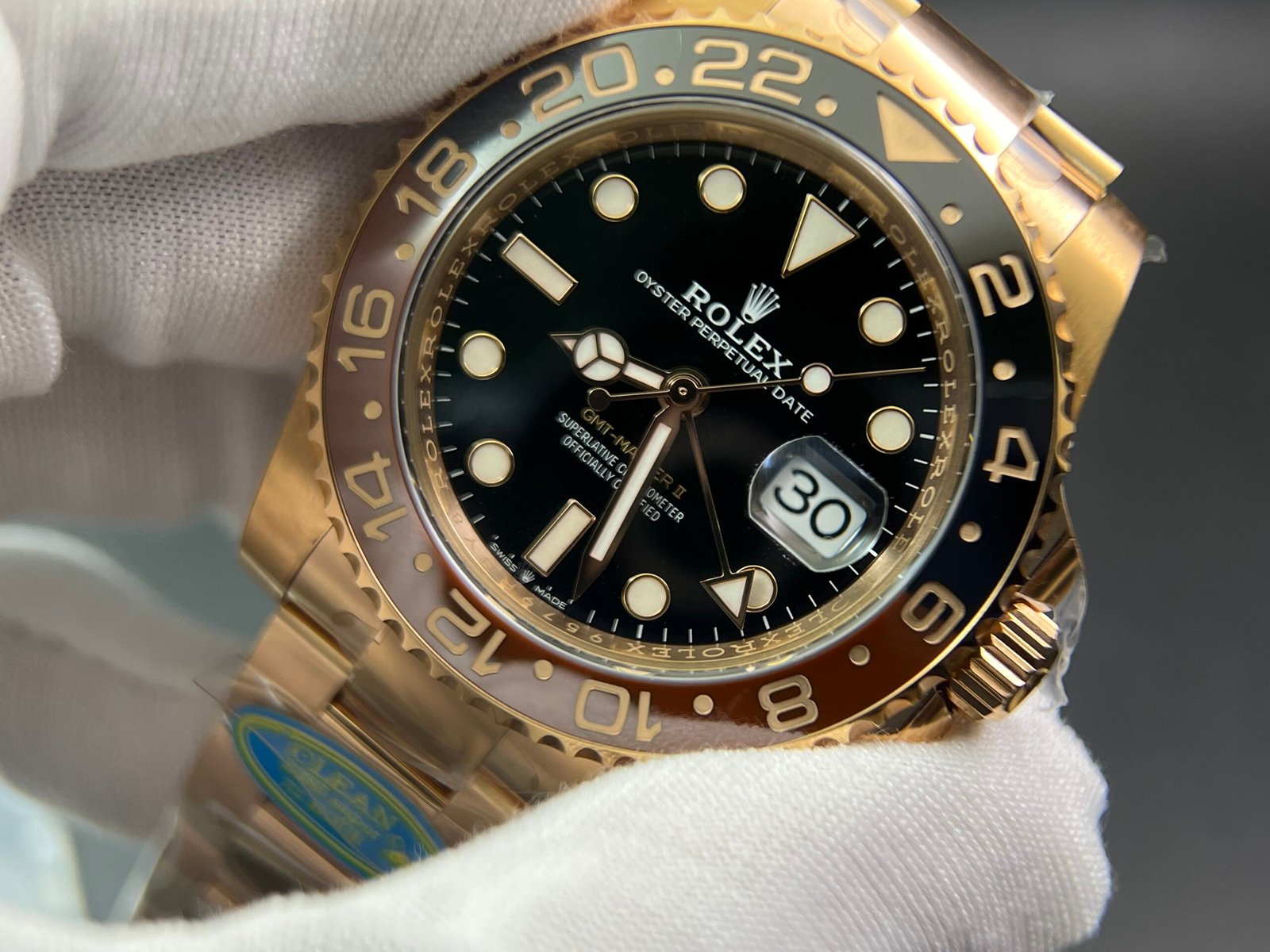 GMT-Master II 126715 CHNR Black/Brown Ceramic Clean Factory 1:1 Best Edition on RG Bracelet DD3285 - Image 5