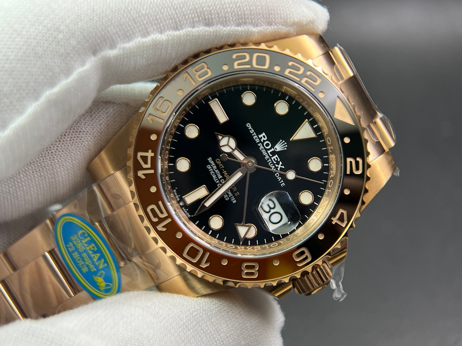 GMT-Master II 126715 CHNR Black/Brown Ceramic Clean Factory 1:1 Best Edition on RG Bracelet DD3285