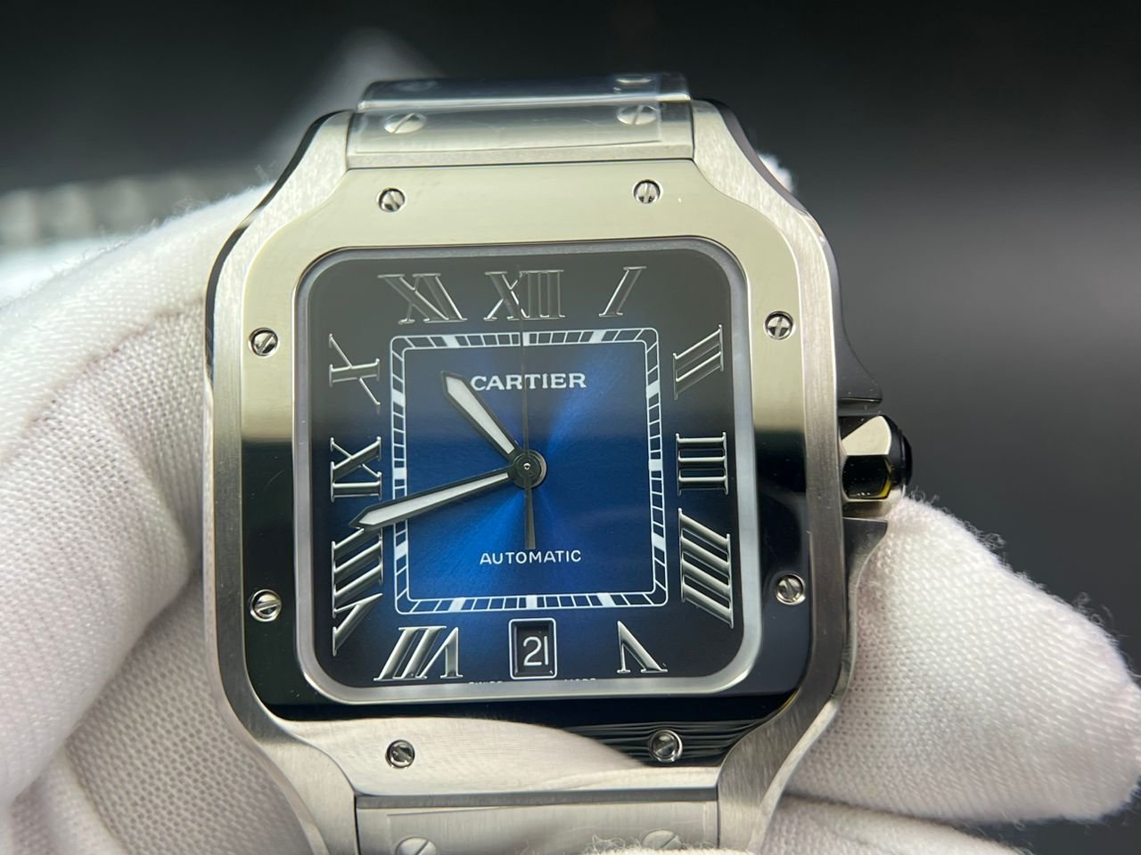 Santos de Cartier XL 40mm SS BVF 1:1 Best Edition Blue Dial on SS Bracelet MIYOTA 9015 - Image 2