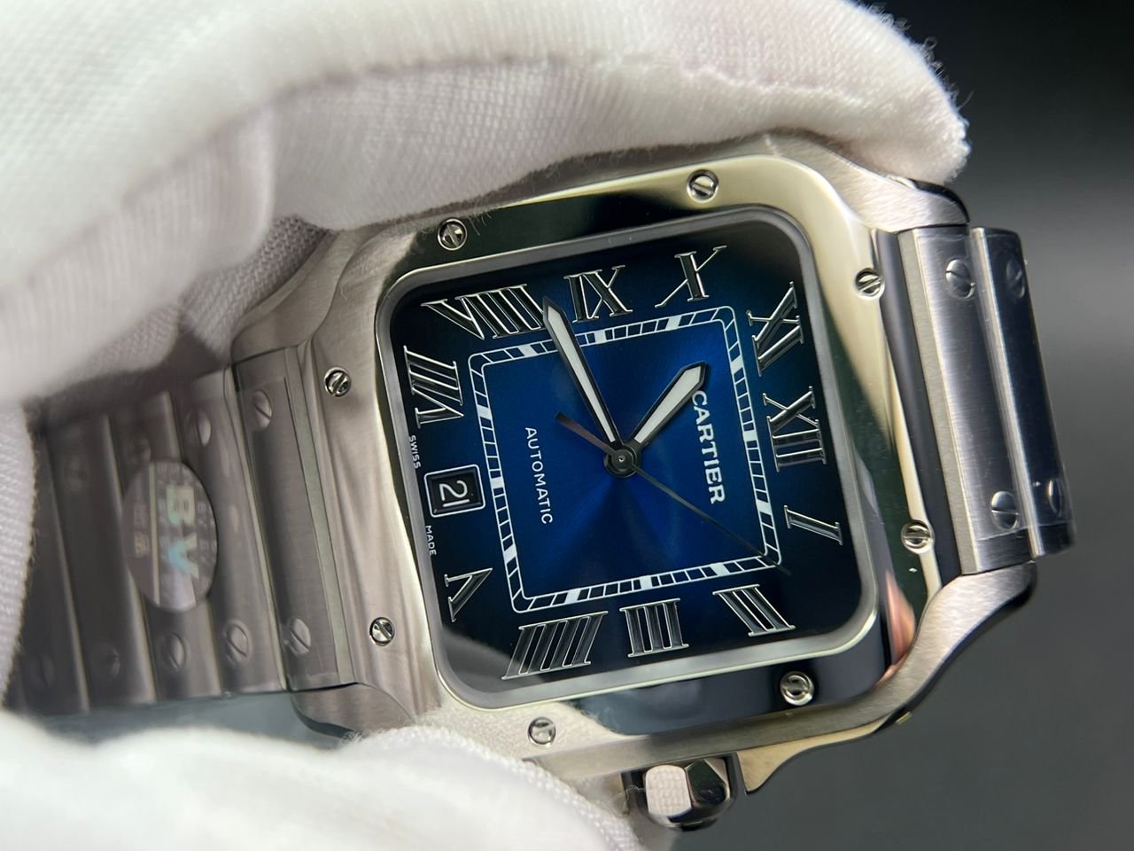 Santos de Cartier XL 40mm SS BVF 1:1 Best Edition Blue Dial on SS Bracelet MIYOTA 9015