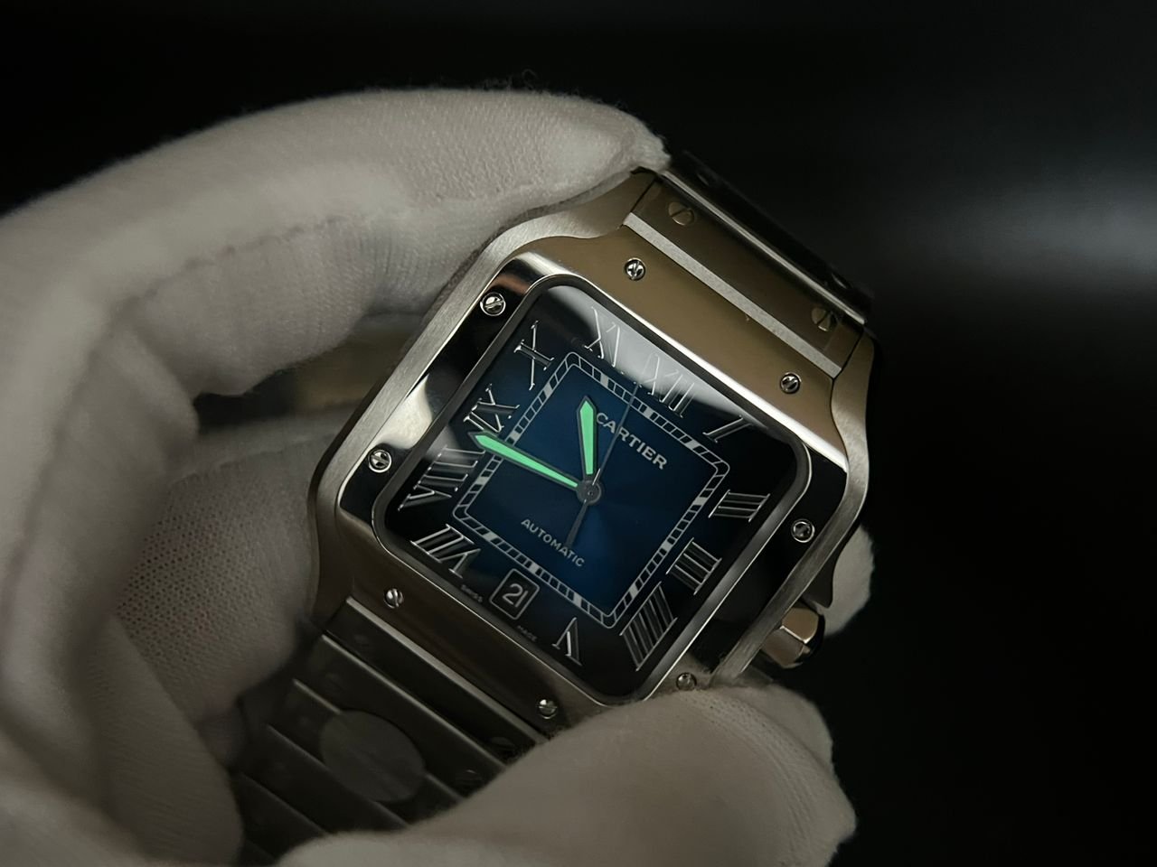 Santos de Cartier XL 40mm SS BVF 1:1 Best Edition Blue Dial on SS Bracelet MIYOTA 9015 - Image 9