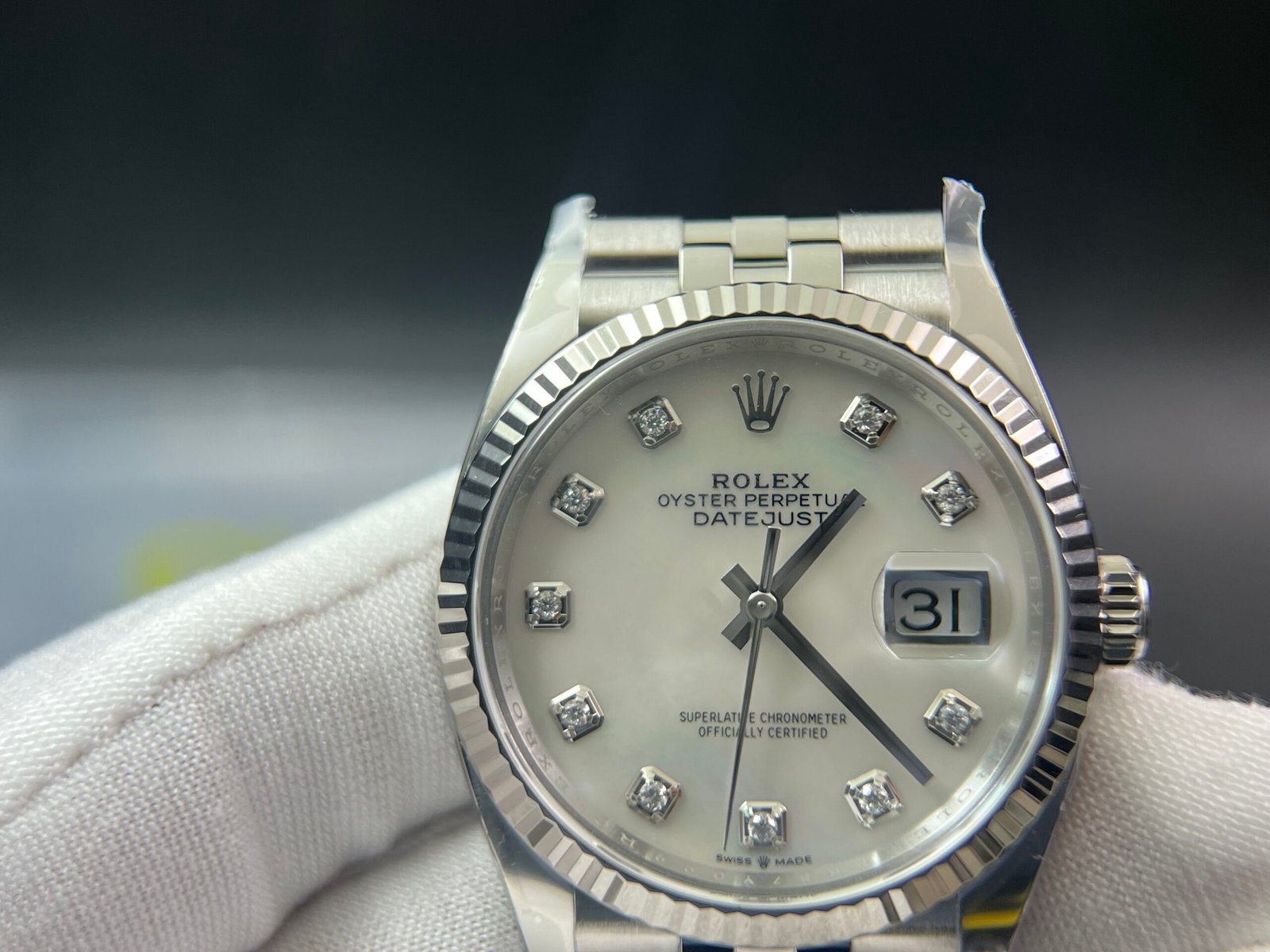 DateJust 36mm 126234 Clean 1:1 Best Edition 904L Steel MOP Diamond Dial on Jubilee Bracelet VR3235