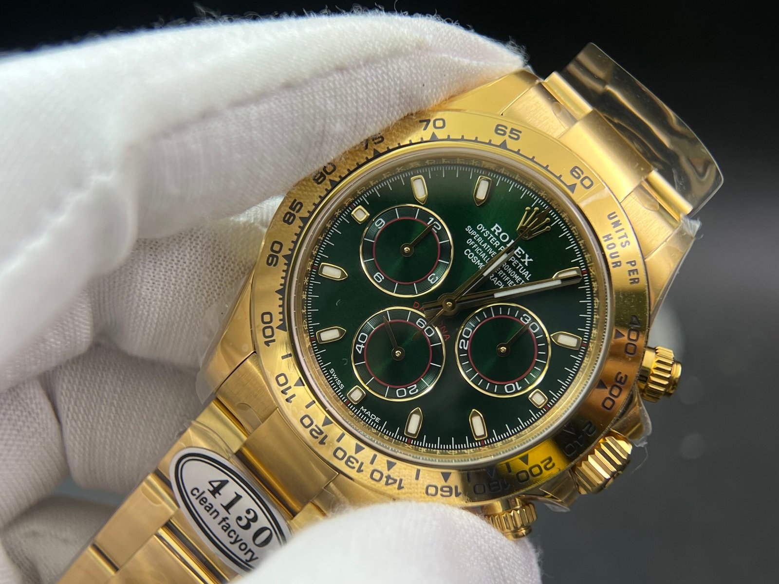 Daytona 116508 Clean Factory Best Edition 904L Steel Green Dial on YG Bracelet SA4130 - Image 3