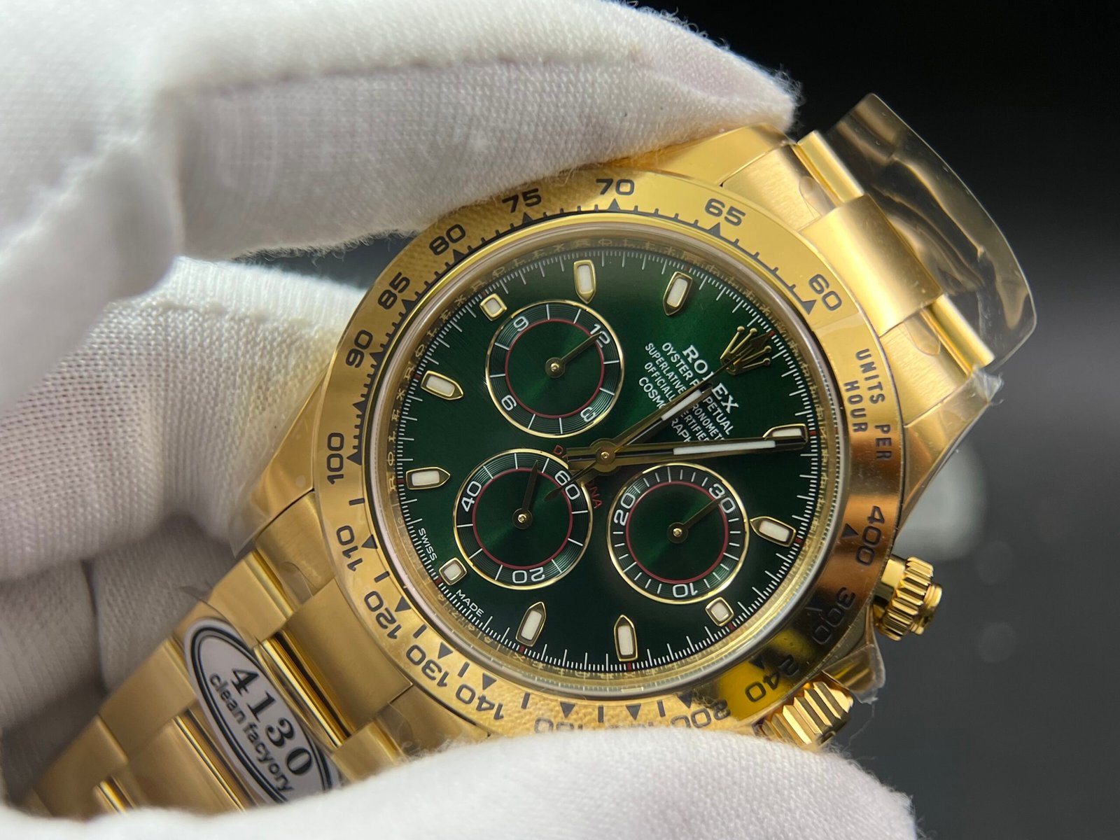 Daytona 116508 Clean Factory Best Edition 904L Steel Green Dial on YG Bracelet SA4130