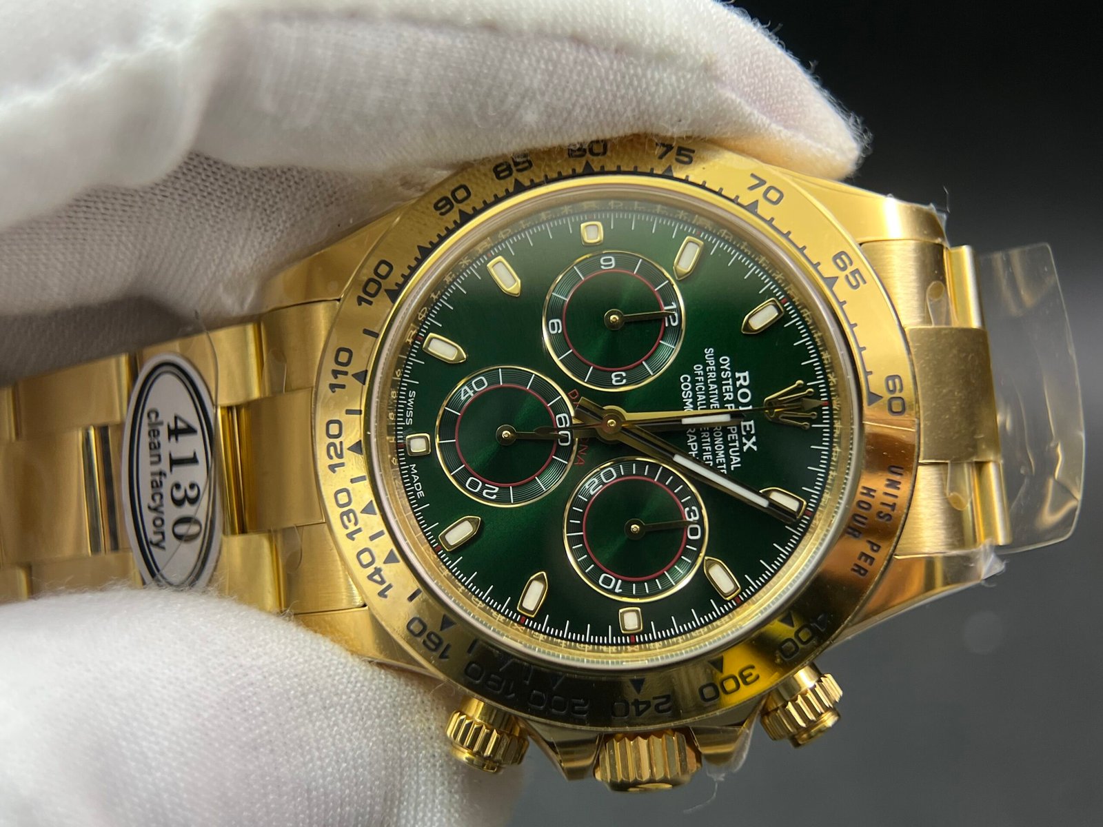 Daytona 116508 Clean Factory Best Edition 904L Steel Green Dial on YG Bracelet SA4130 - Image 5