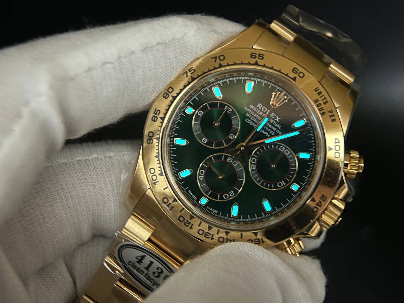 Daytona 116508 Clean Factory Best Edition 904L Steel Green Dial on YG Bracelet SA4130 - Image 8
