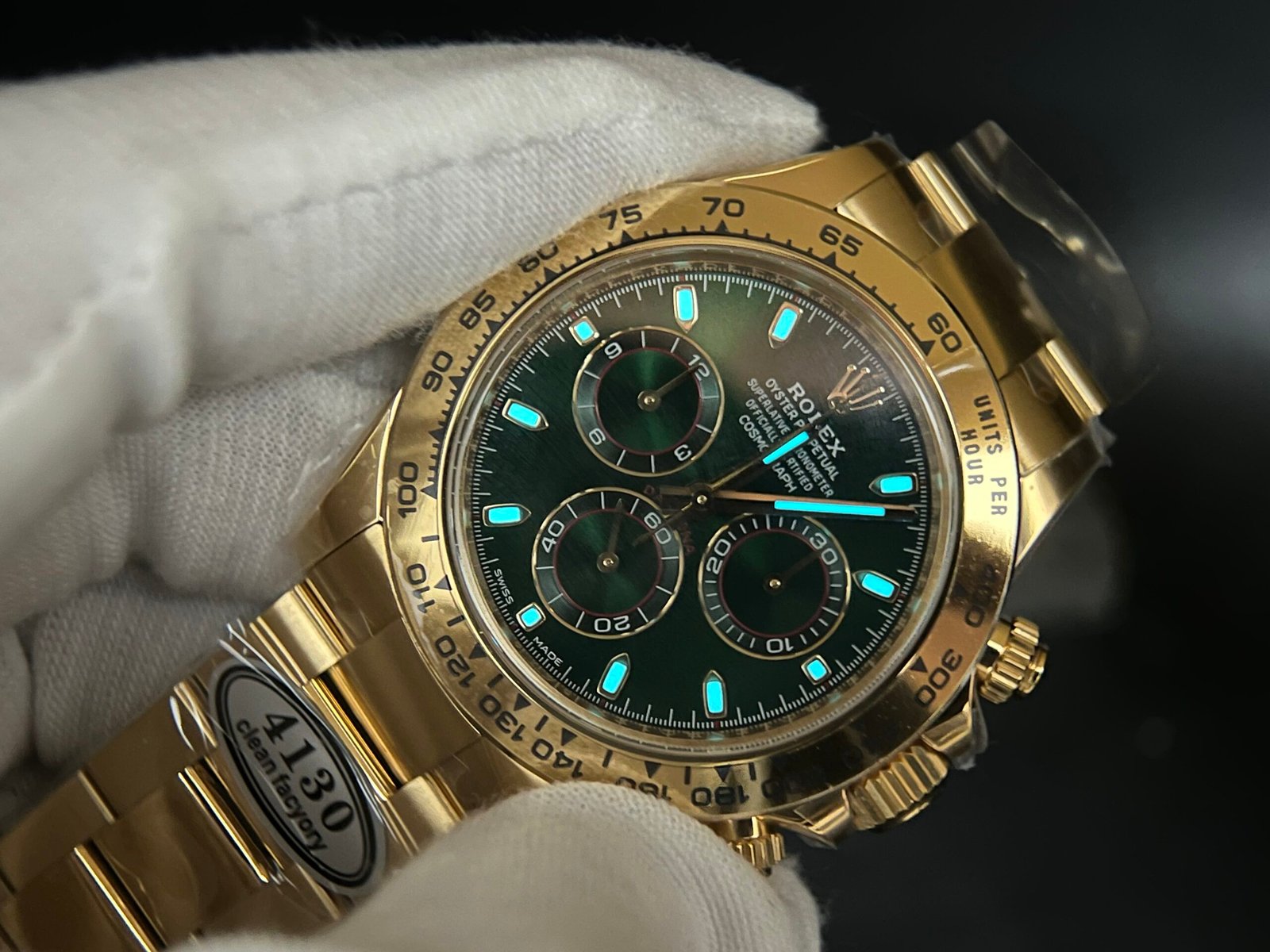 Daytona 116508 Clean Factory Best Edition 904L Steel Green Dial on YG Bracelet SA4130 - Image 9