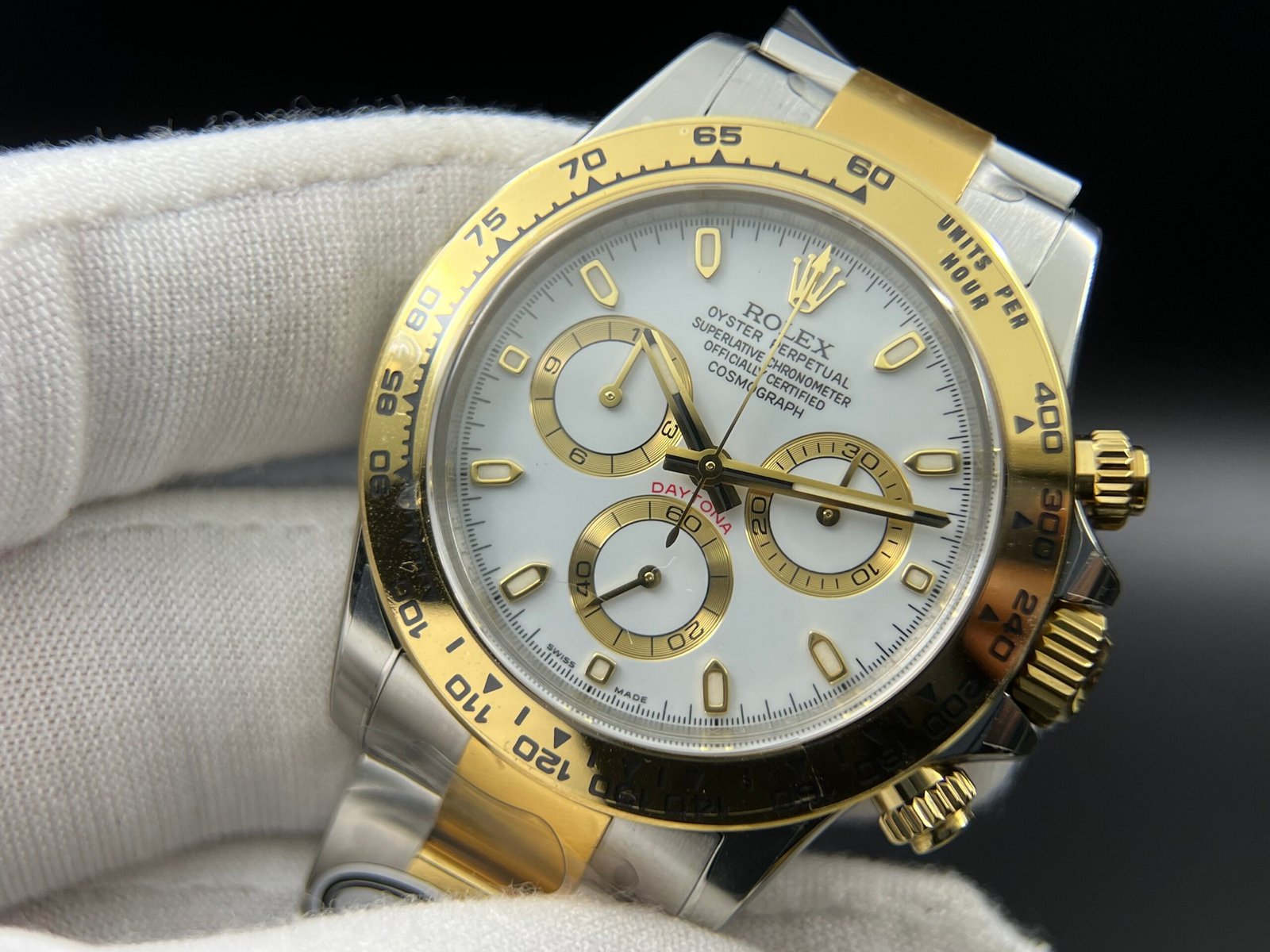 Daytona 116503 SS/YG Clean Factory 1:1 Best Edition White Stick Dial on SS/YG Oyster Bracelet A4130 - Image 5