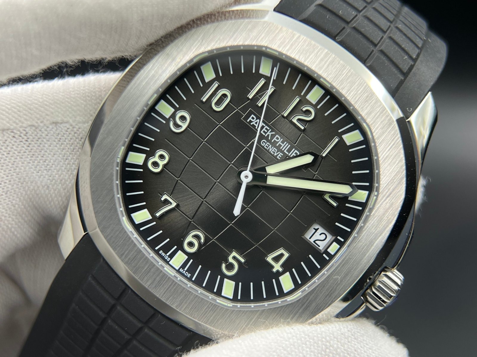Aquanaut 5167 SS 3KF Best Edition Gray Dial on Black Rubber Strap A330 Super Clone V3 - Image 3