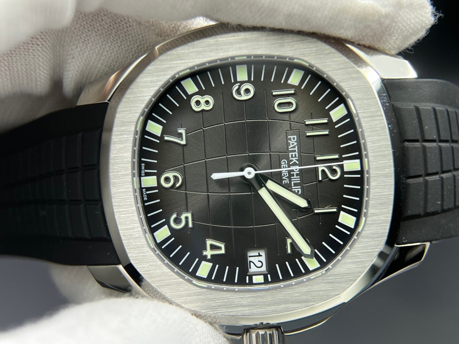 Aquanaut 5167 SS 3KF Best Edition Gray Dial on Black Rubber Strap A330 Super Clone V3 - Image 5