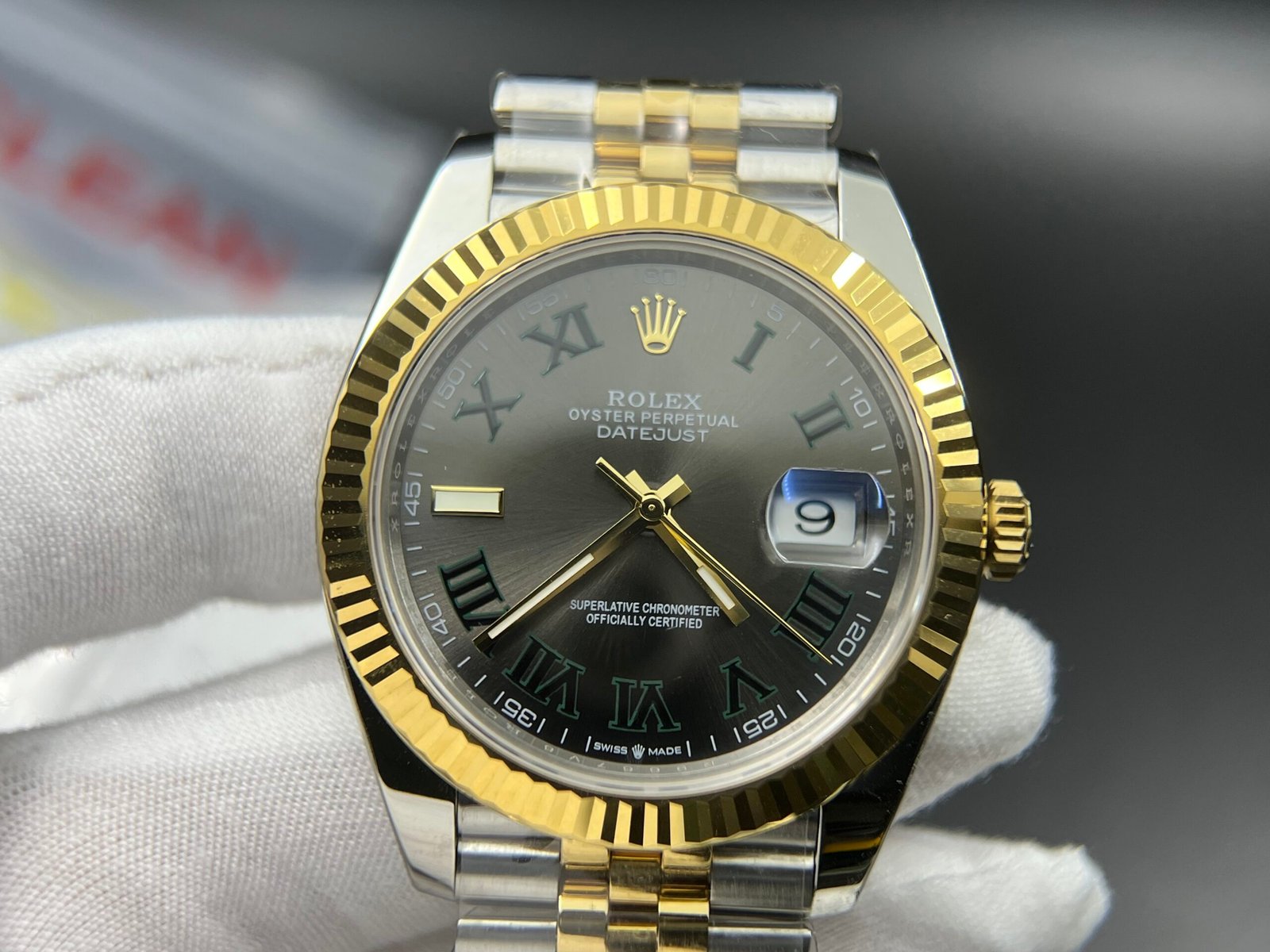 DateJust 41 126333 Clean 1:1 Best Edition 904L Steel Gray Dial Green Roman Marker on SS/YG Jubilee Bracelet VR3235 - Image 5