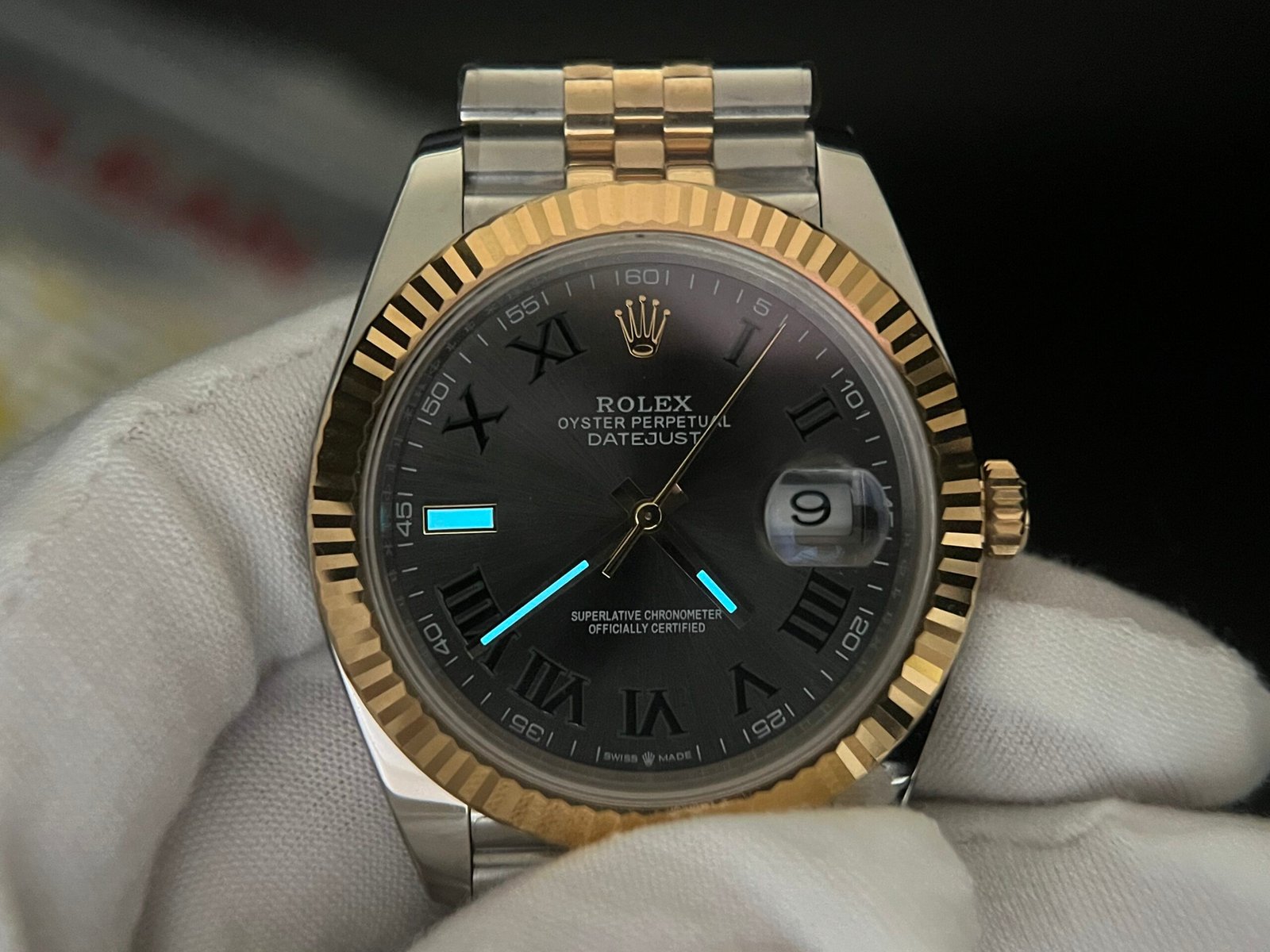 DateJust 41 126333 Clean 1:1 Best Edition 904L Steel Gray Dial Green Roman Marker on SS/YG Jubilee Bracelet VR3235 - Image 14