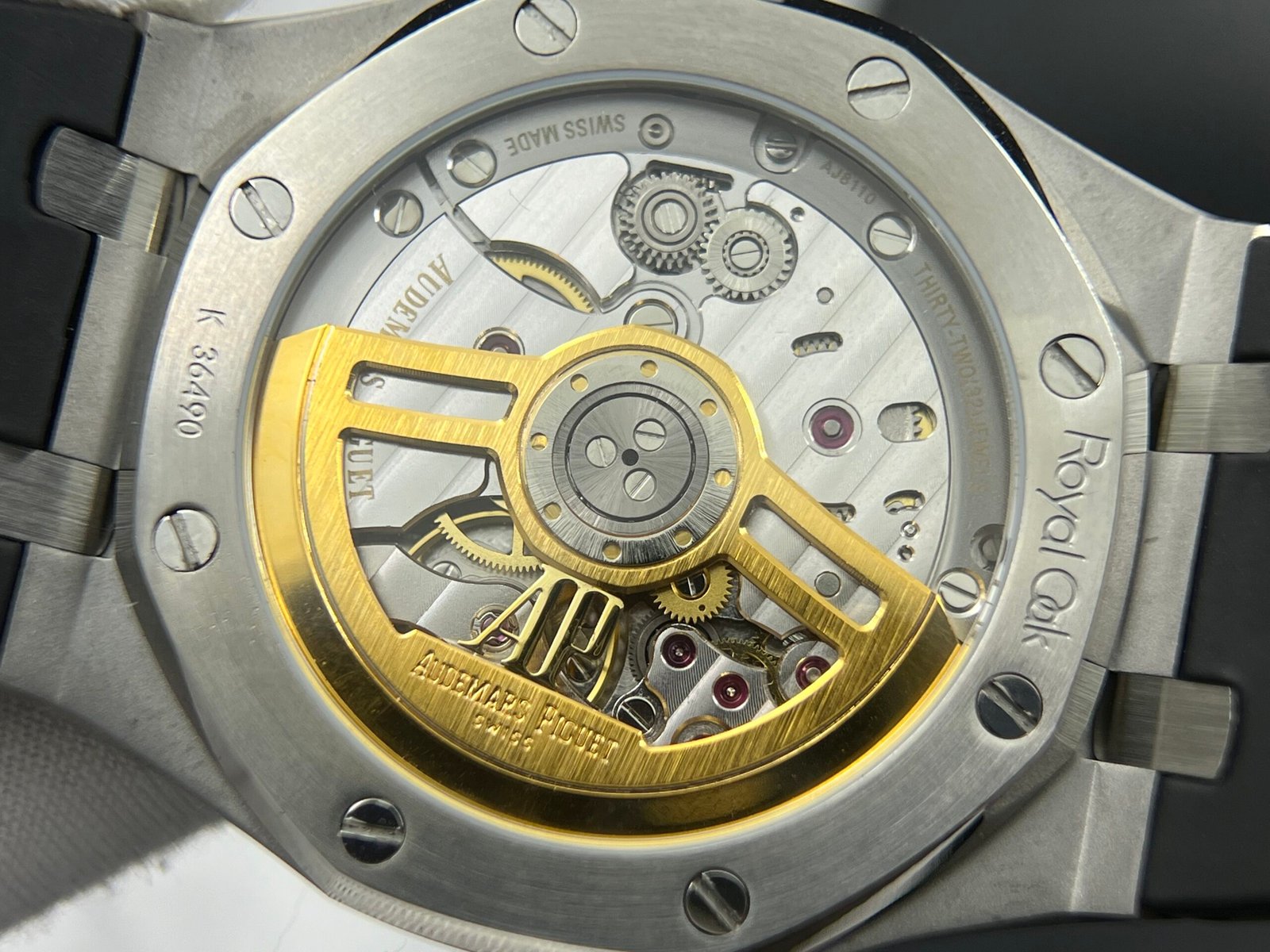 Royal Oak 41mm 15500 SS APSF 1:1 Best Edition Black Textured Dial on Rubber strap A4302 Super Clone - Image 13