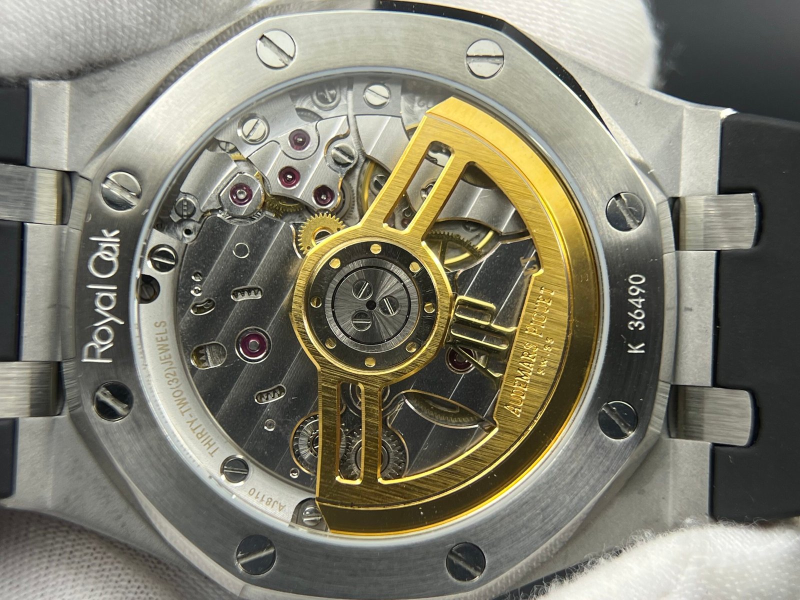 Royal Oak 41mm 15500 SS APSF 1:1 Best Edition Black Textured Dial on Rubber strap A4302 Super Clone - Image 14