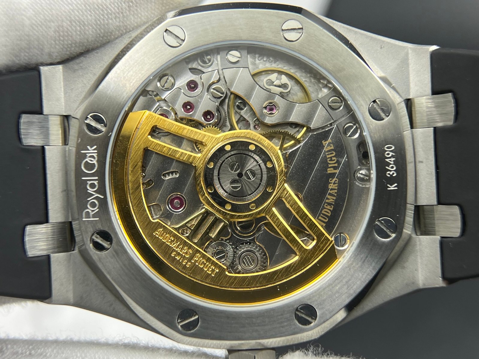 Royal Oak 41mm 15500 SS APSF 1:1 Best Edition Black Textured Dial on Rubber strap A4302 Super Clone - Image 15