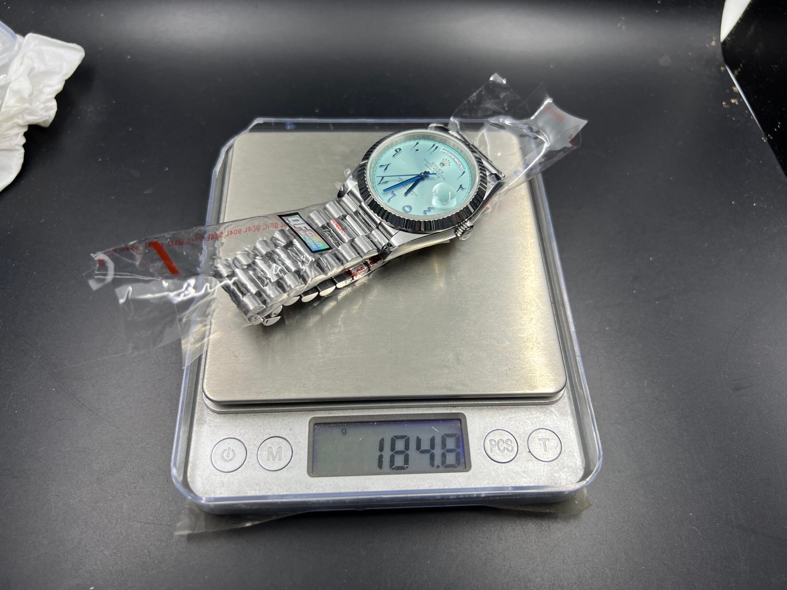 Day Date 40 SS 904L Steel QF 1:1 Best Edition Blue Dial with Arabic Markers on SS Bracelet (Tungsten Heavy Version) - Image 2