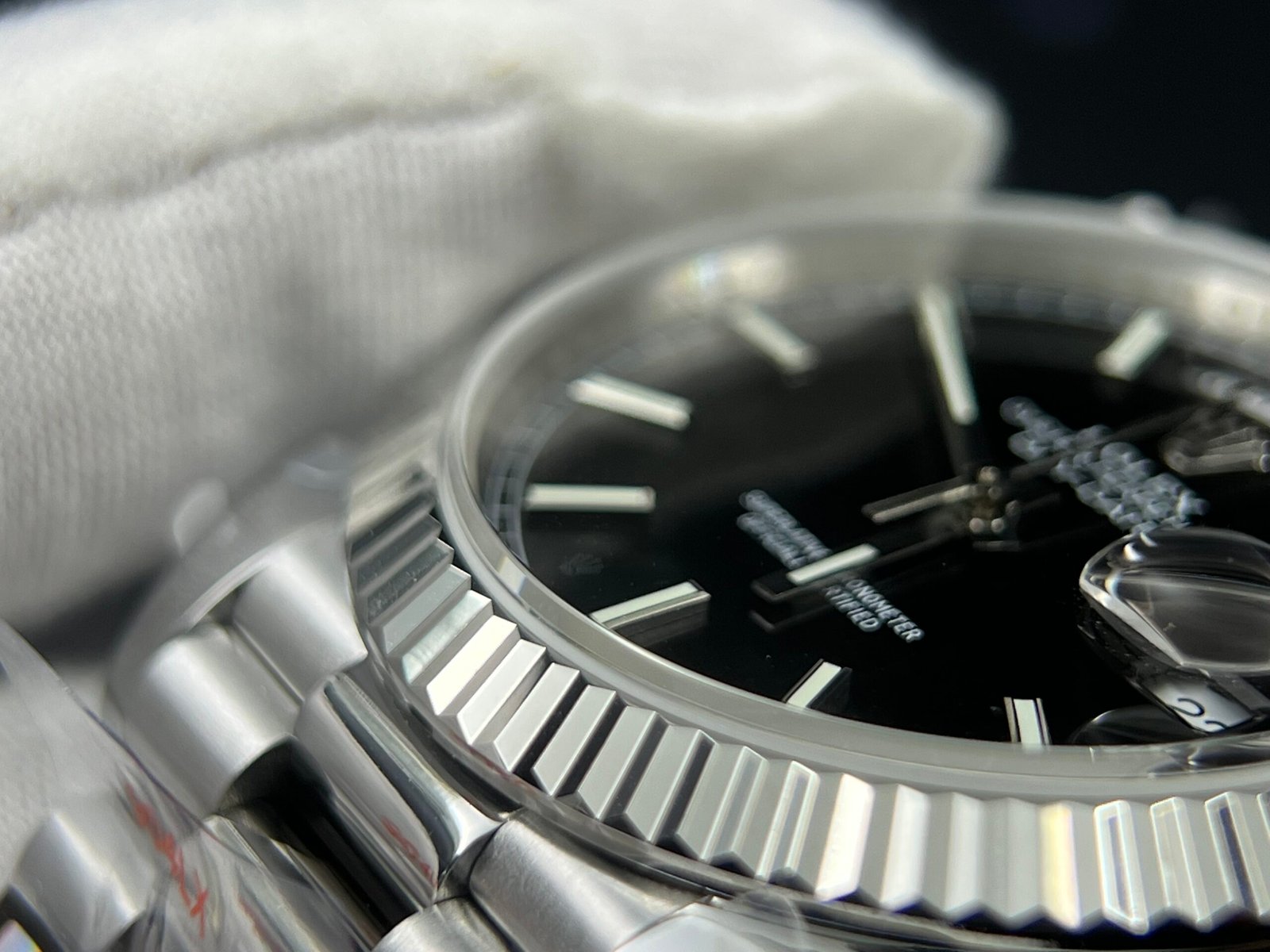 Day Date 40 SS 904L Steel QF 1:1 Best Edition Black Stick Dial on SS Bracelet A2836 (Tungsten Heavy Version) - Image 8