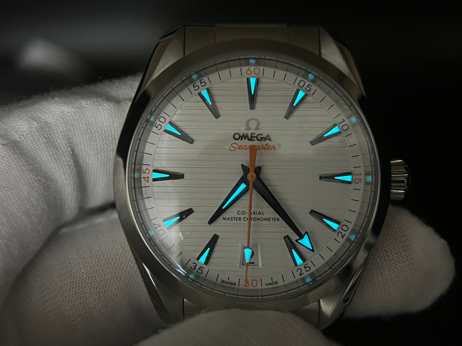 Aqua Terra 150M Master Chronometers VSF 1:1 Best Edition White Dial Orange Hand on SS Bracelet A8900 Super Clone - Image 8