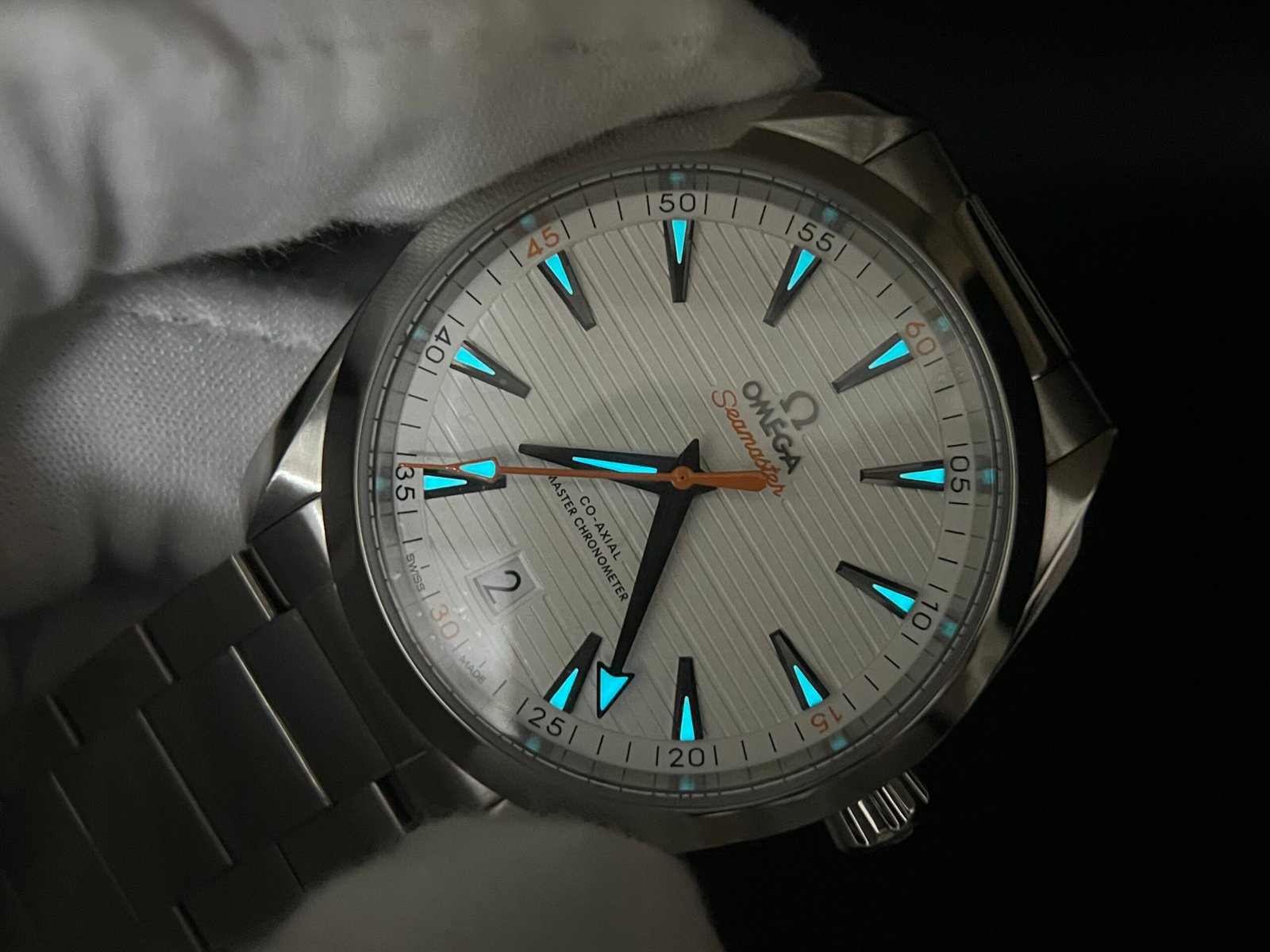 Aqua Terra 150M Master Chronometers VSF 1:1 Best Edition White Dial Orange Hand on SS Bracelet A8900 Super Clone - Image 10