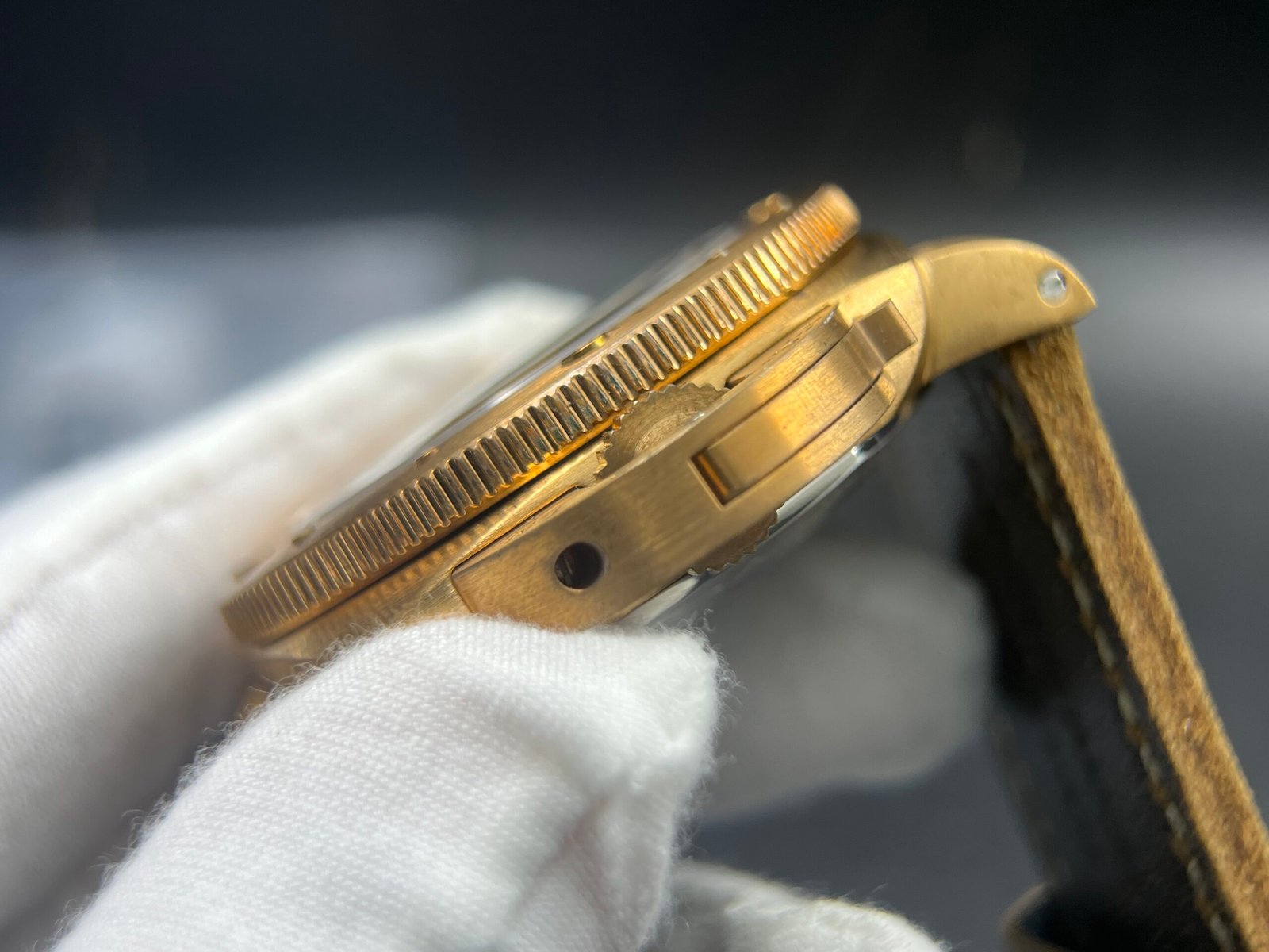 PAM382 N Bronzo VSF 1:1 Best Edition on Green dial on Brown Distressed Calfskin Strap P.9000 - Image 9