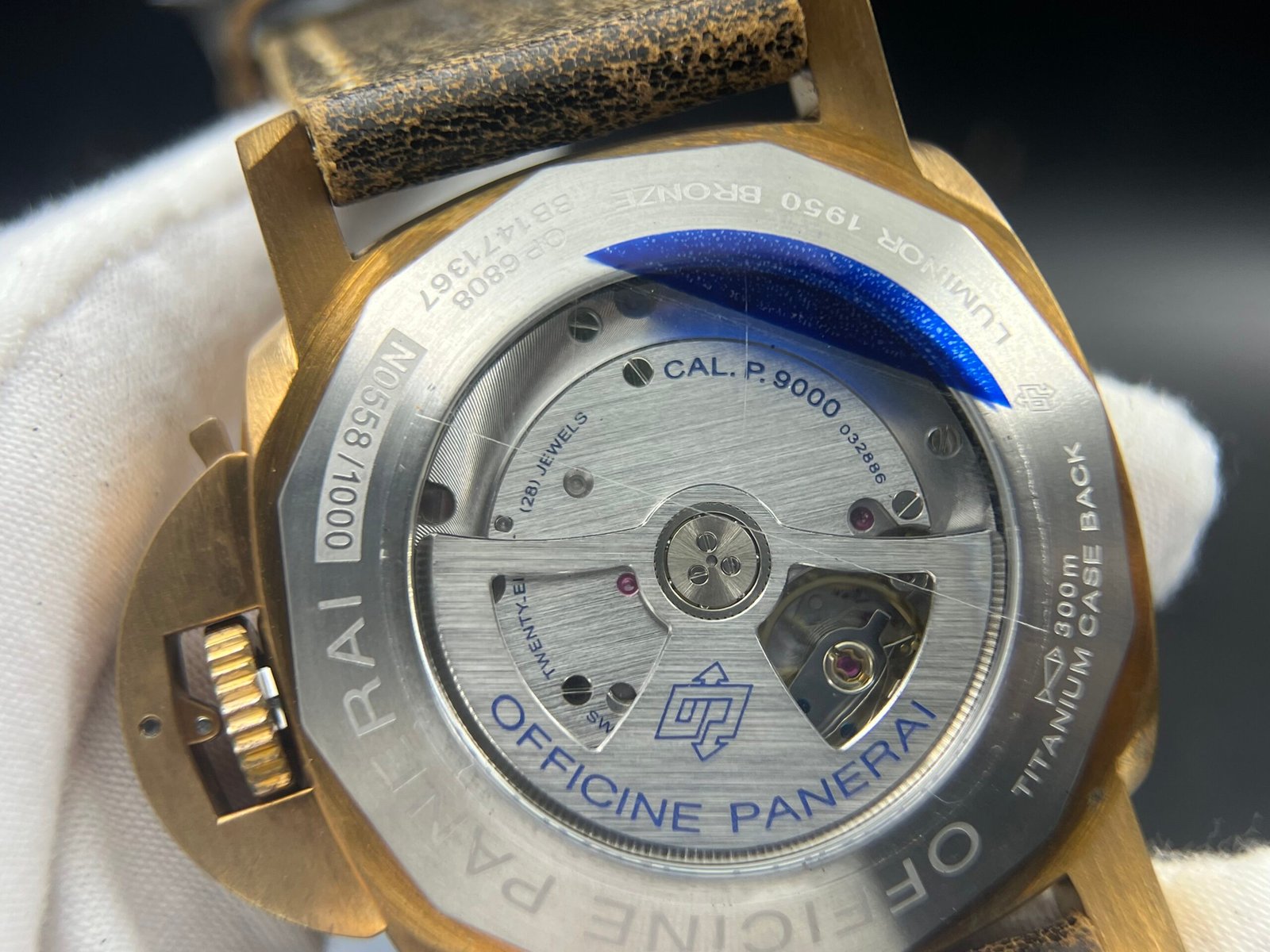 PAM382 N Bronzo VSF 1:1 Best Edition on Green dial on Brown Distressed Calfskin Strap P.9000 - Image 15