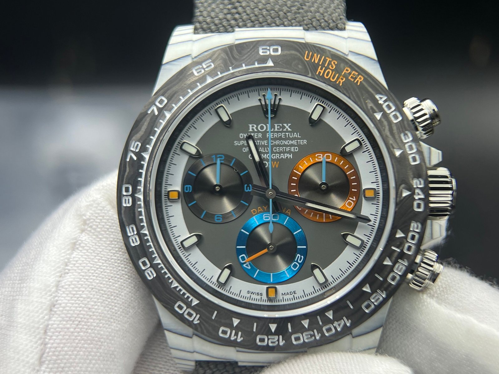 Daytona DIW Carbon 1:1 Best Edition grey Dial on Black Nylon Strap SA4130 - Image 2