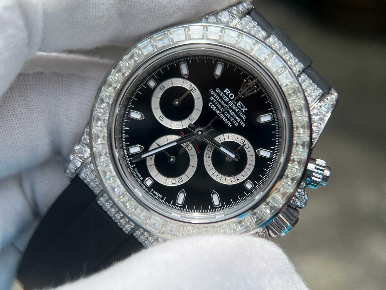 Daytona 126539 moissanite Bezel Custom Modified SA4130 (Based on Clean Factory Daytona)