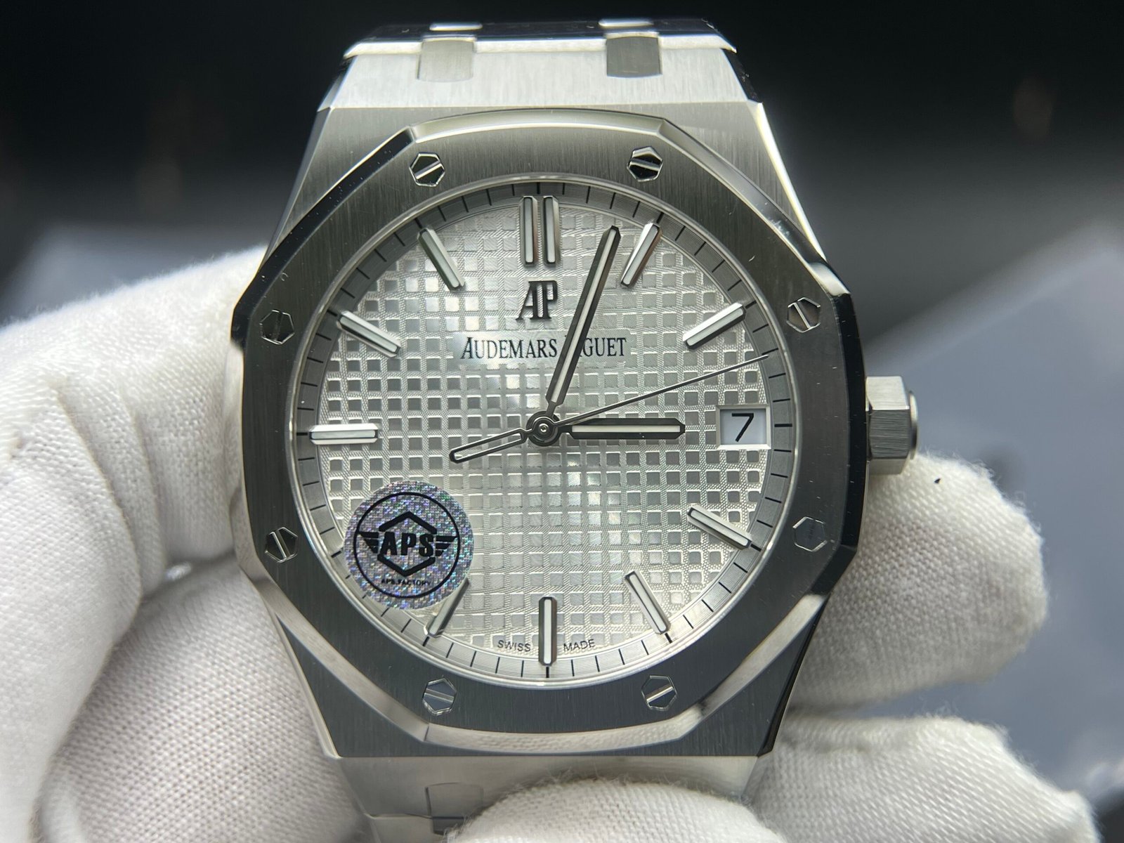Royal Oak 41mm 15500 SS 1:1 Upgrade Dial and Calendar wheel crystal glass (Based on APS) - Image 2