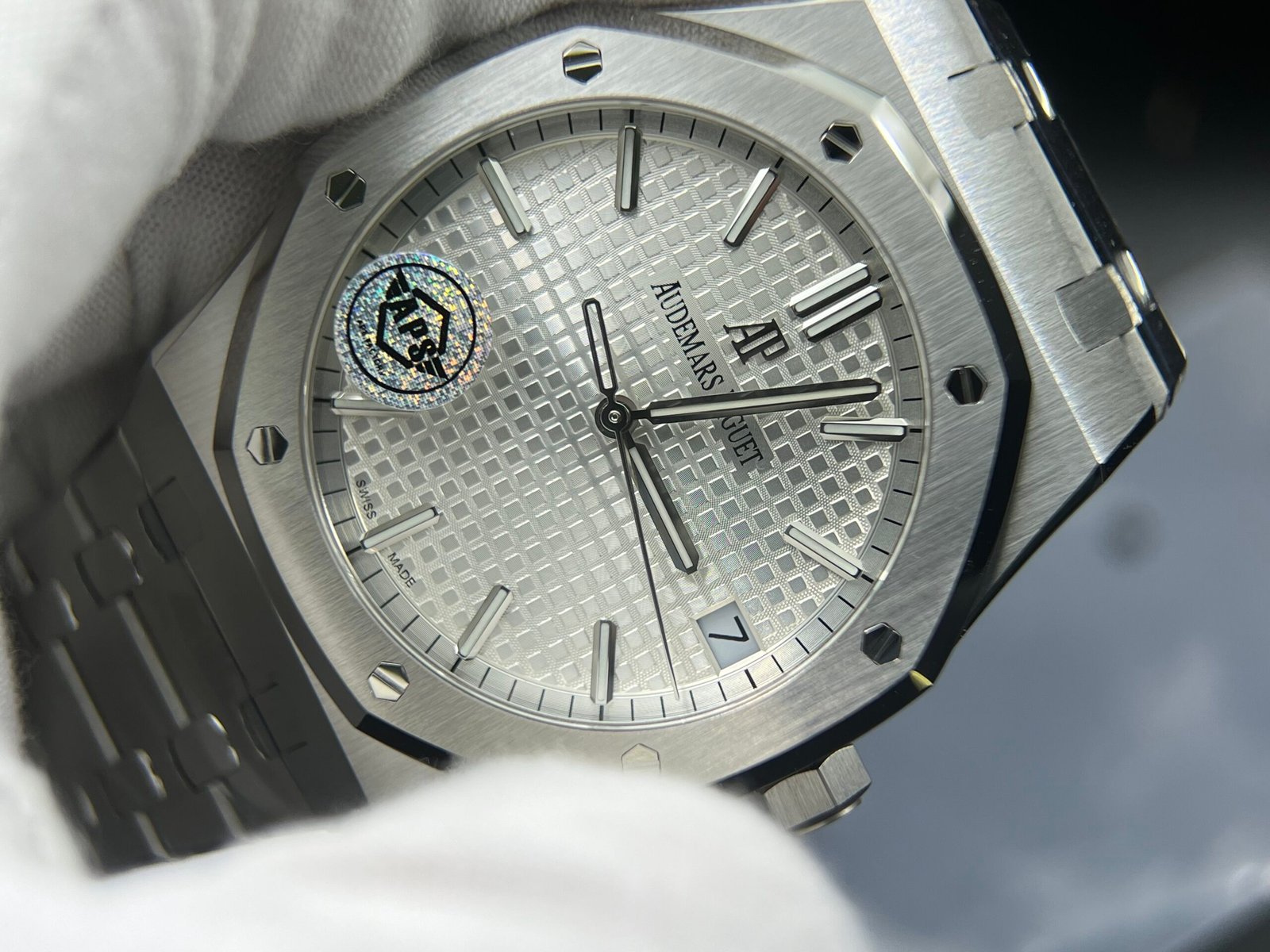 Royal Oak 41mm 15500 SS 1:1 Upgrade Dial and Calendar wheel crystal glass (Based on APS) - Image 4