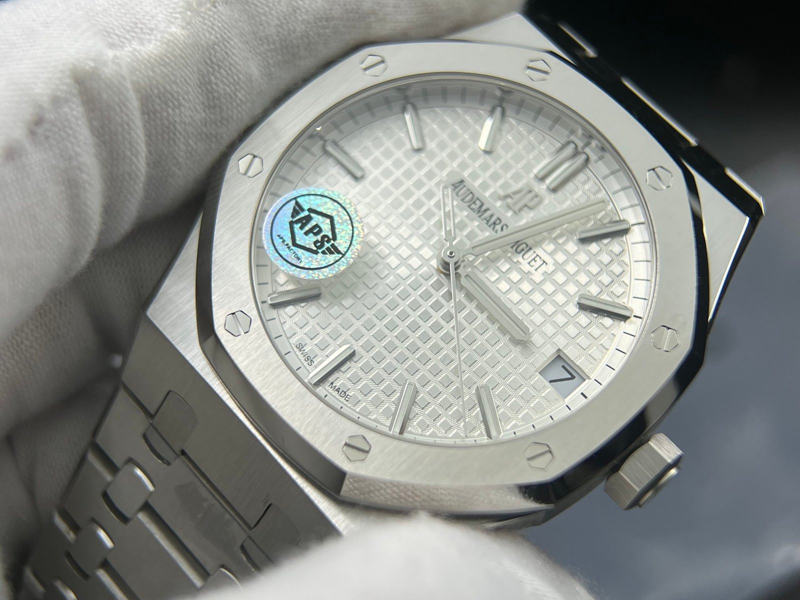 Royal Oak 41mm 15500 SS 1:1 Upgrade Dial and Calendar wheel crystal glass (Based on APS) - Image 6