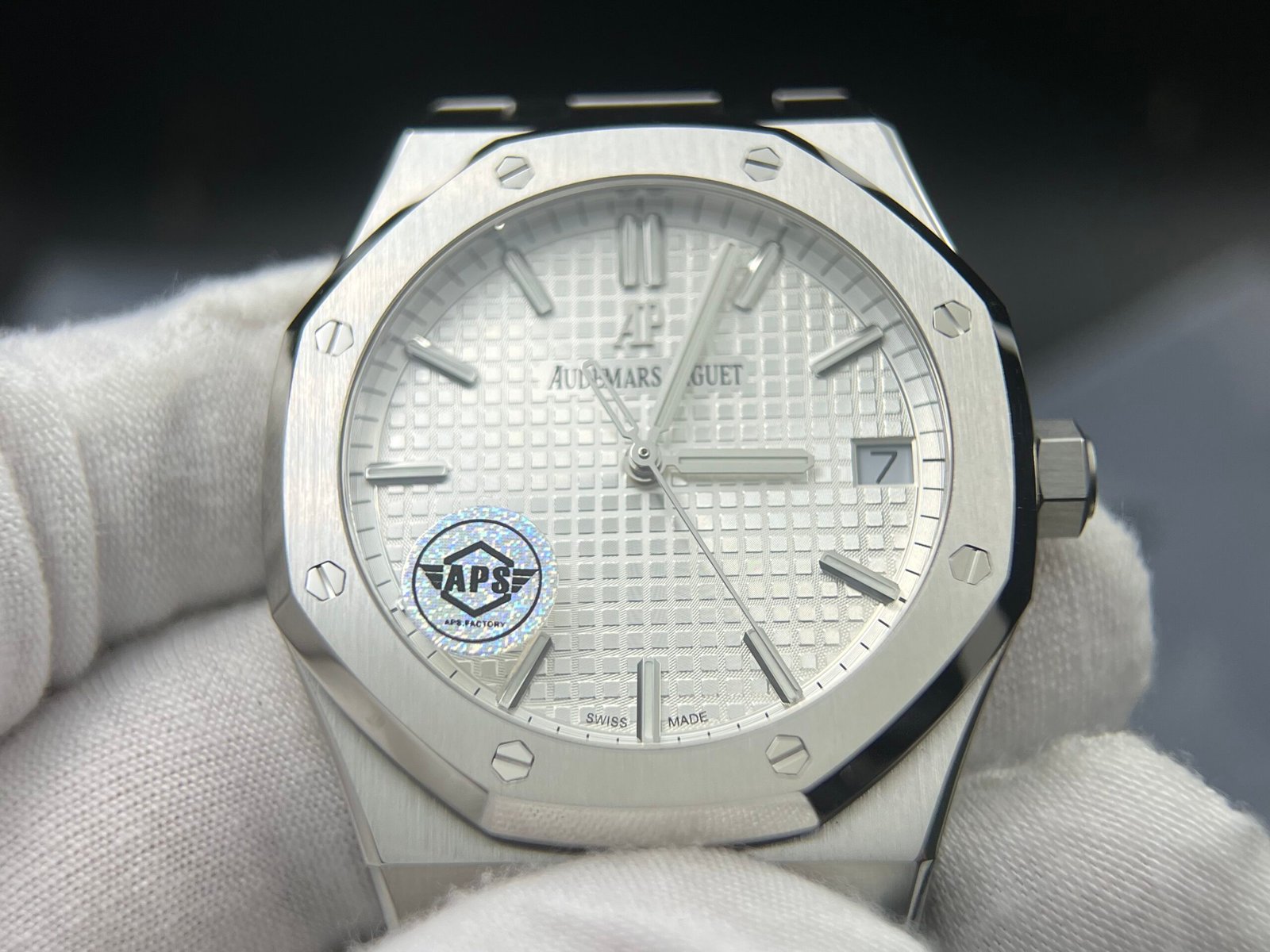 Royal Oak 41mm 15500 SS 1:1 Upgrade Dial and Calendar wheel crystal glass (Based on APS) - Image 7