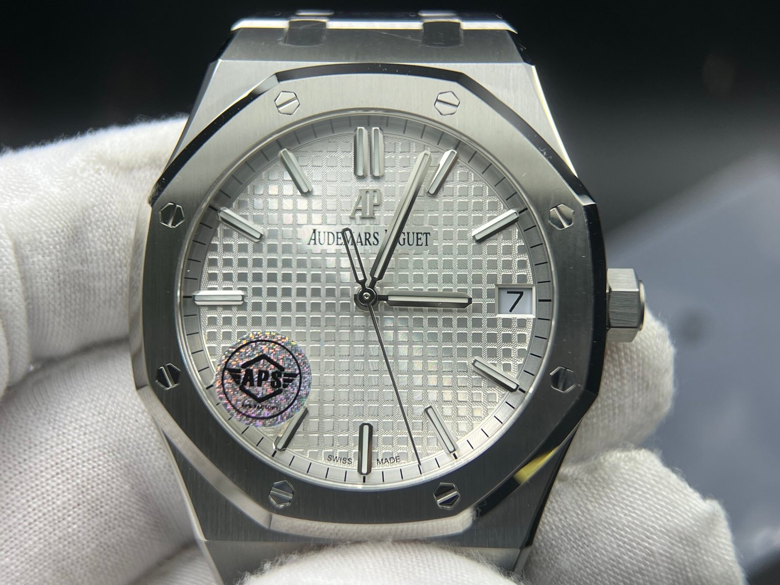 Royal Oak 41mm 15500 SS 1:1 Upgrade Dial and Calendar wheel crystal glass (Based on APS) - Image 8